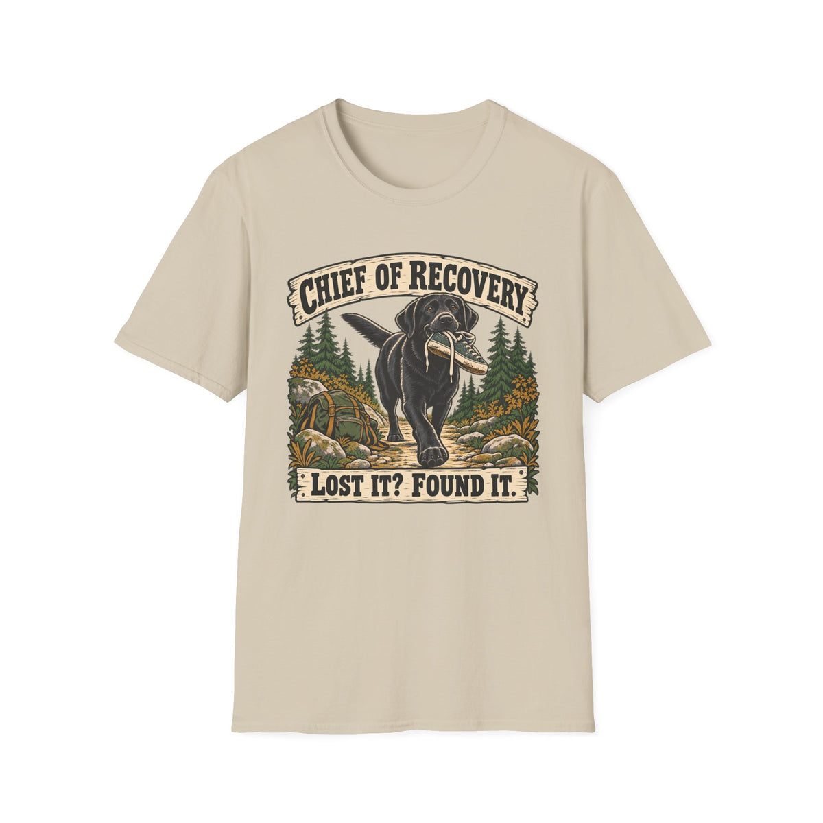 Black Lab Chief of Recovery Found It T-shirt