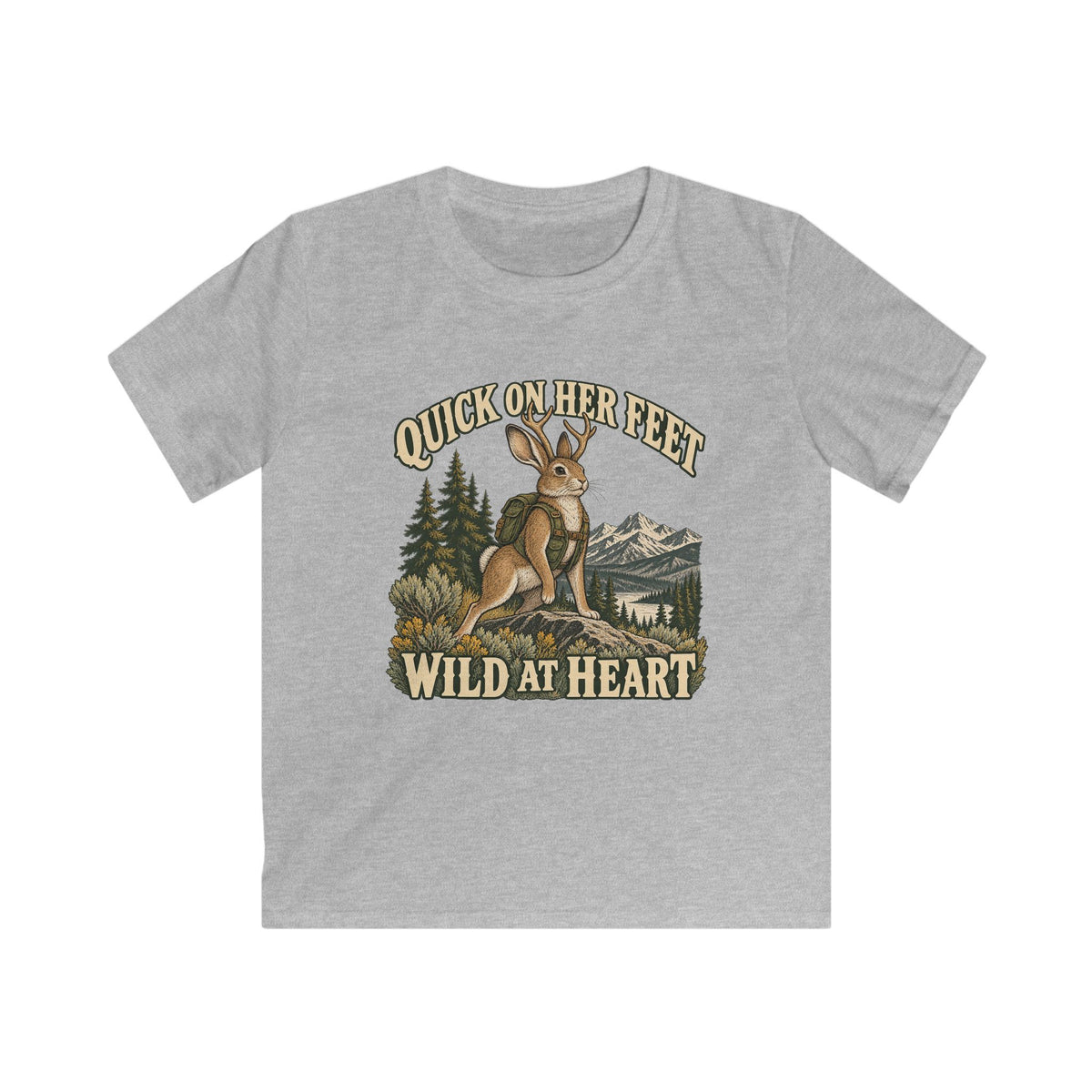 Kids Quick on Her Feet Wild At Heart Jackalope T-shirt