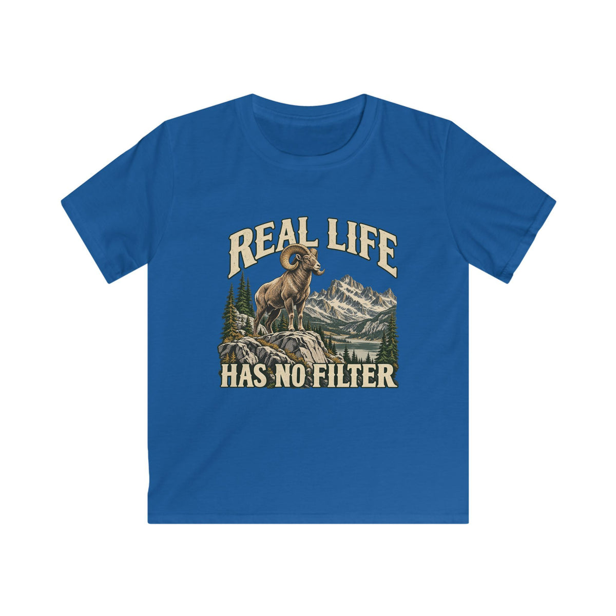 Kids Real Life Has No Filter Big Horn Sheep T-shirt
