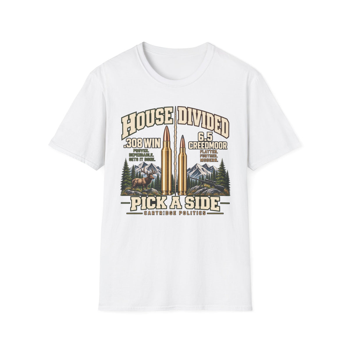 House Divided .308 VS 6.5 Creedmoor T-shirt