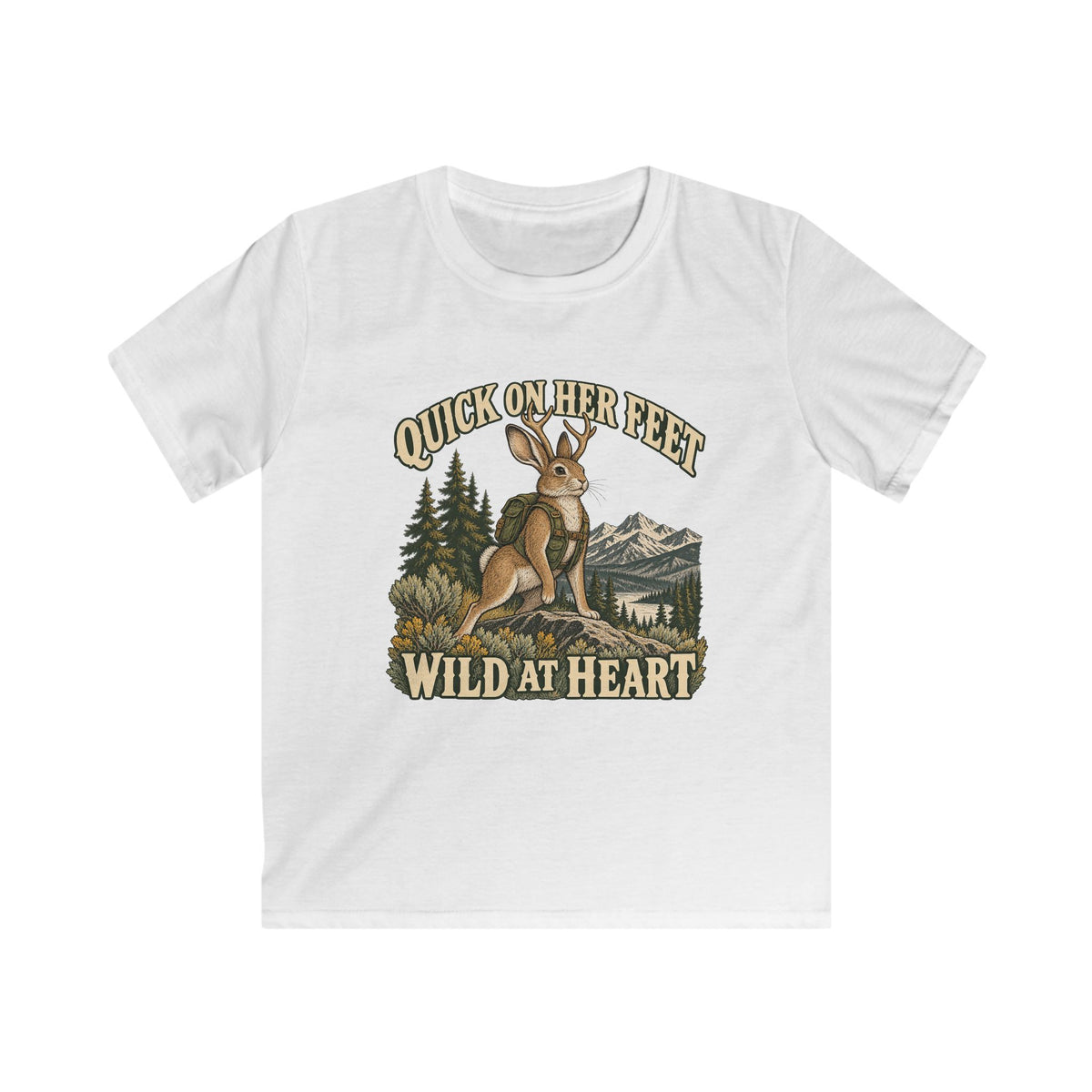 Kids Quick on Her Feet Wild At Heart Jackalope T-shirt