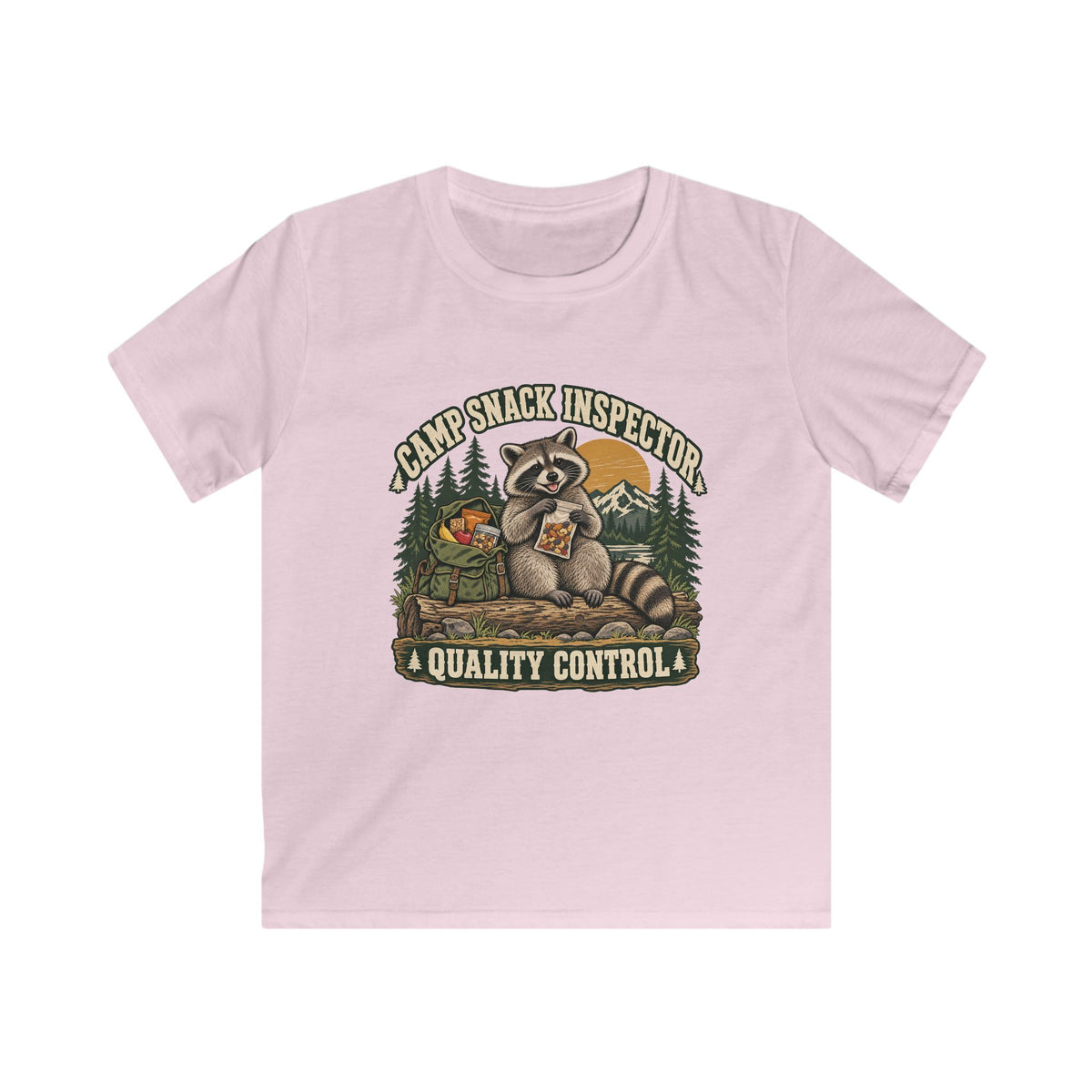 Kids Camp Snack Inspector Raccoon T-shirt