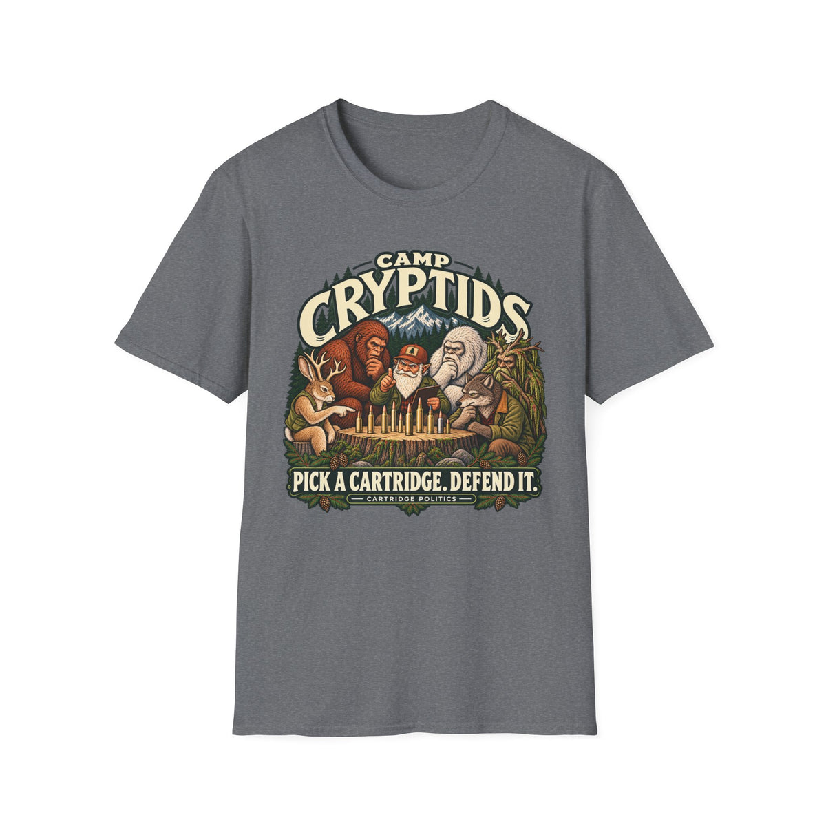 Camp Cryptids Pick a Cartridge. Defend It T-shirt