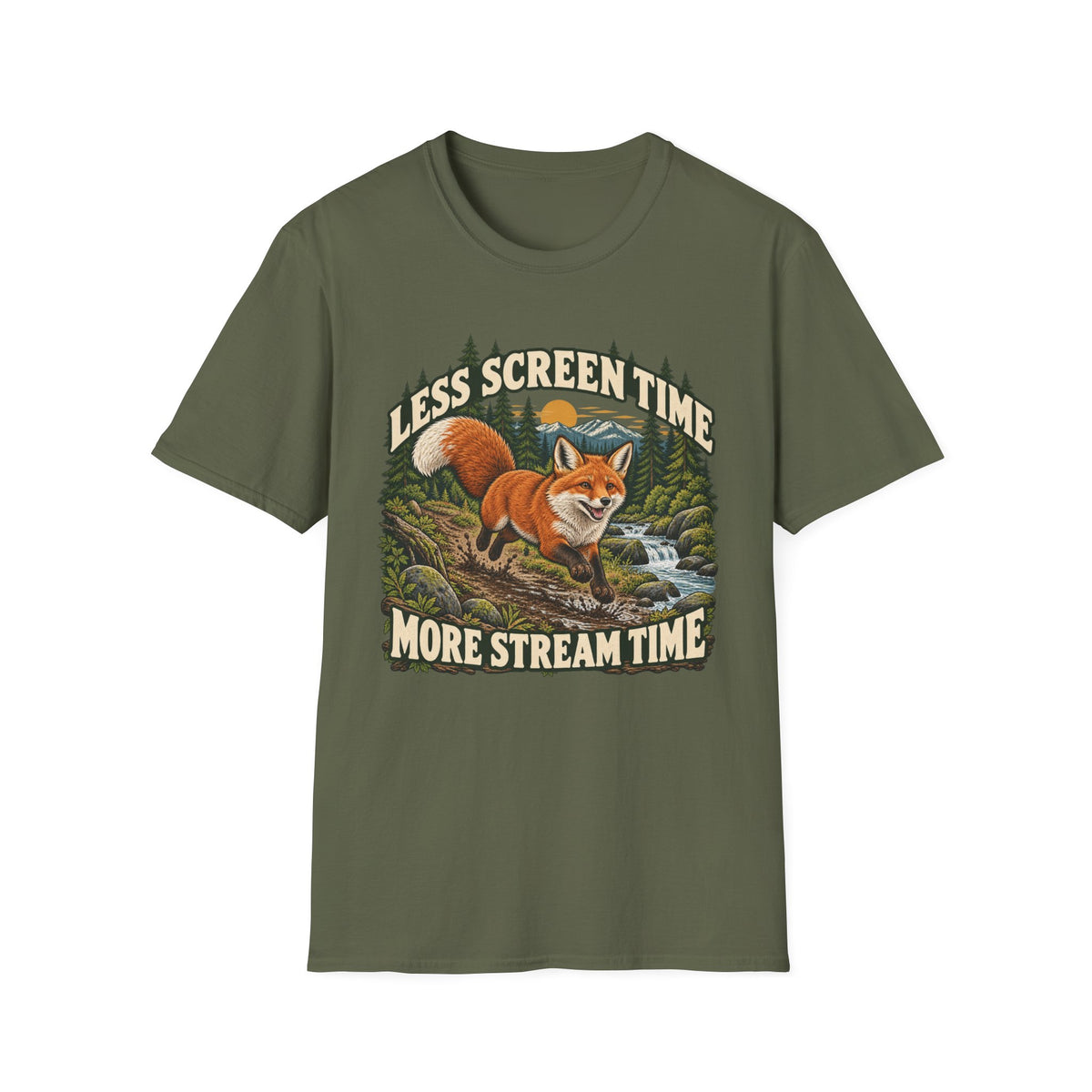 Less Screen Time Fox T-shirt