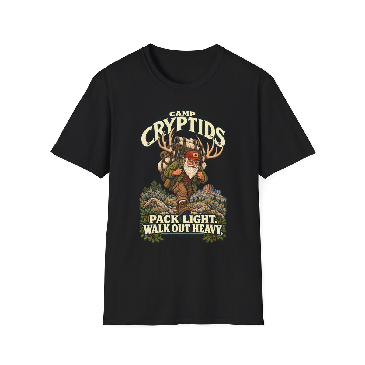 Camp Cryptid Gnome Packout T-shirt