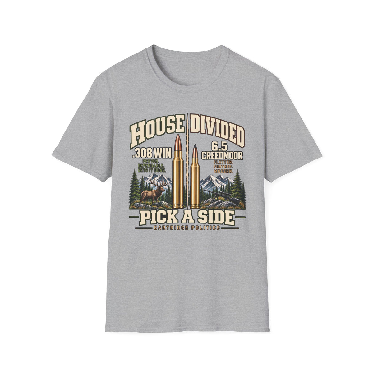 House Divided .308 VS 6.5 Creedmoor T-shirt