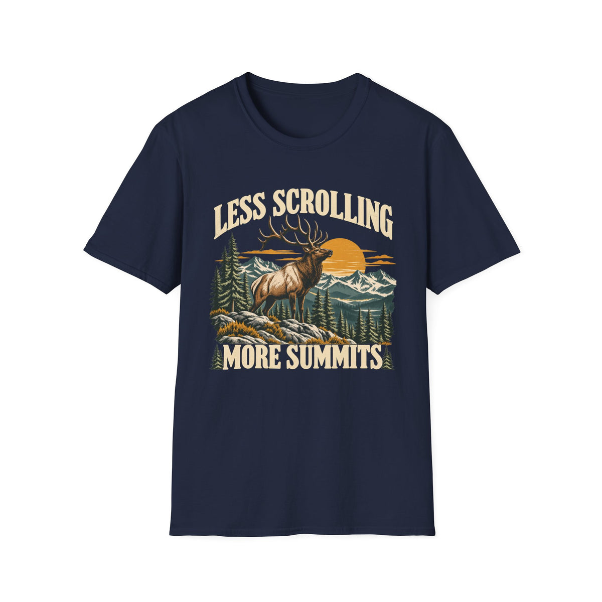 Less Scrolling More Summits Elk T-shirt