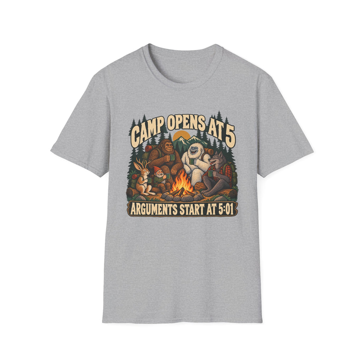 Kids Camp Cryptid Open At 5 T-shirt