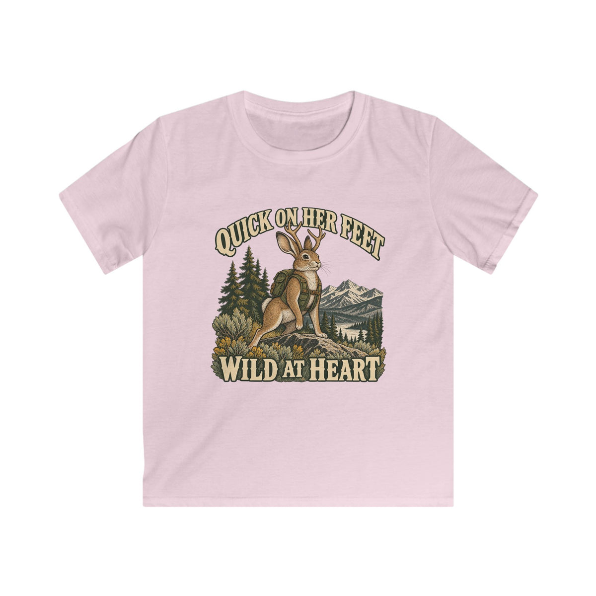 Kids Quick on Her Feet Wild At Heart Jackalope T-shirt
