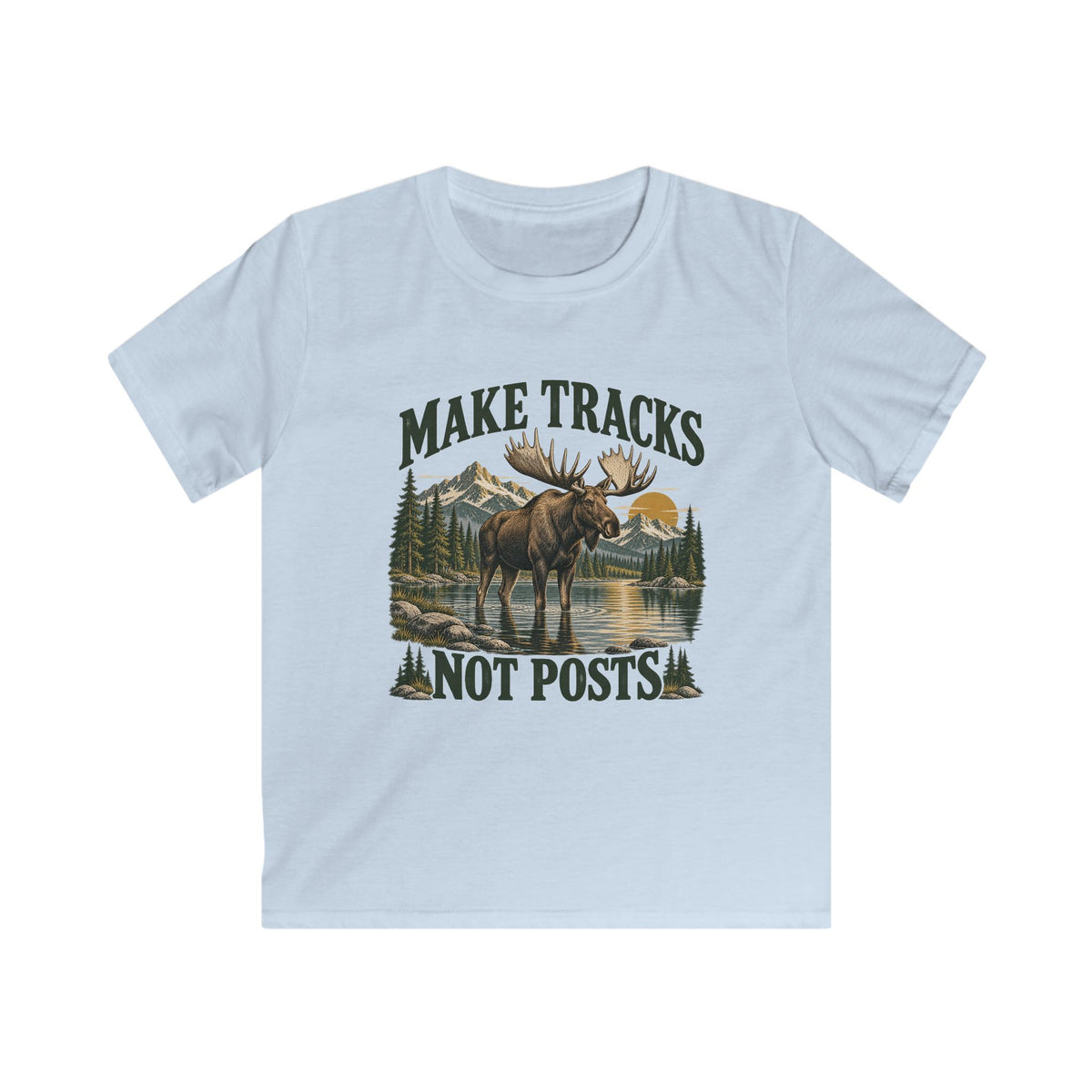 Kids Make Tracks Not Posts Moose T-shirt