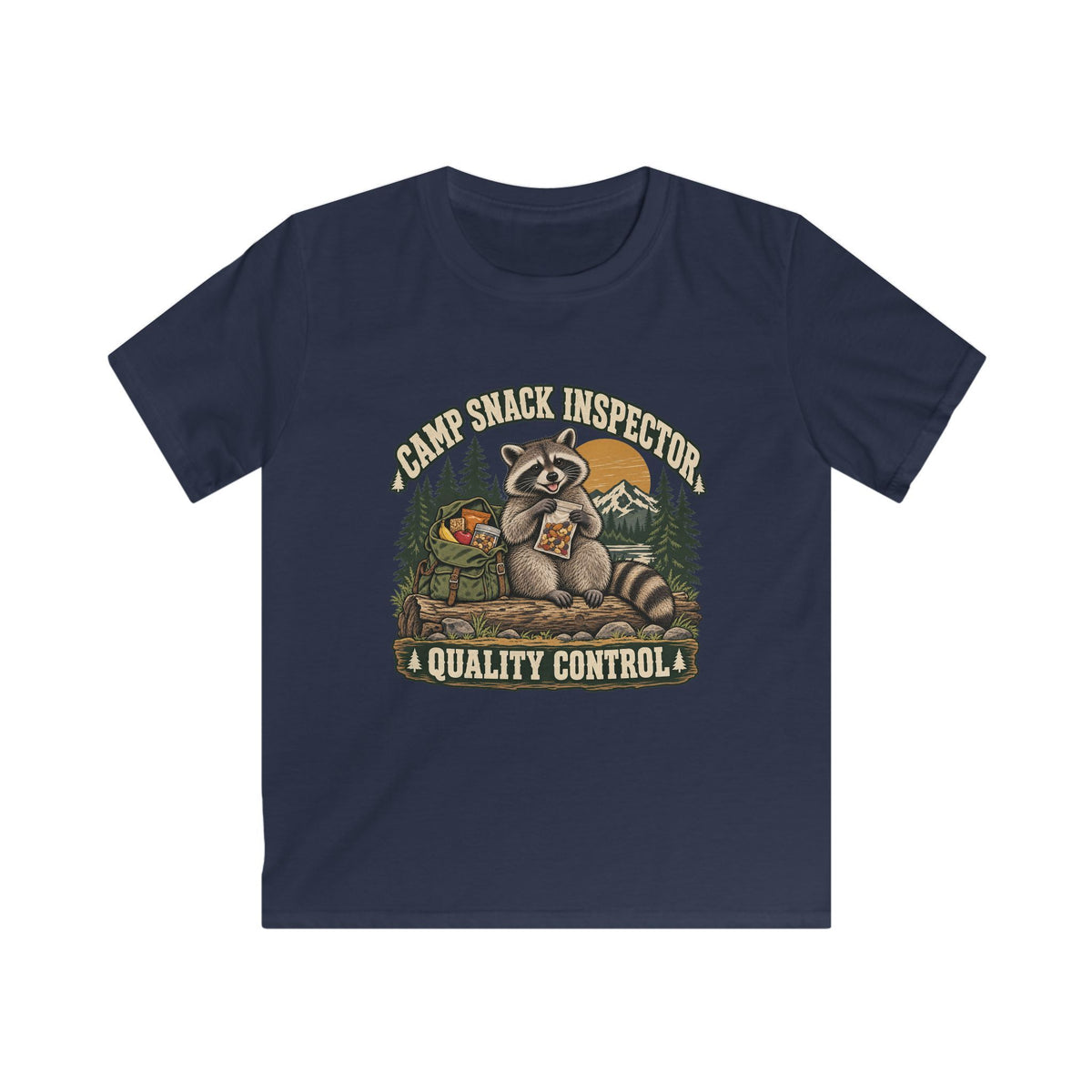 Kids Camp Snack Inspector Raccoon T-shirt