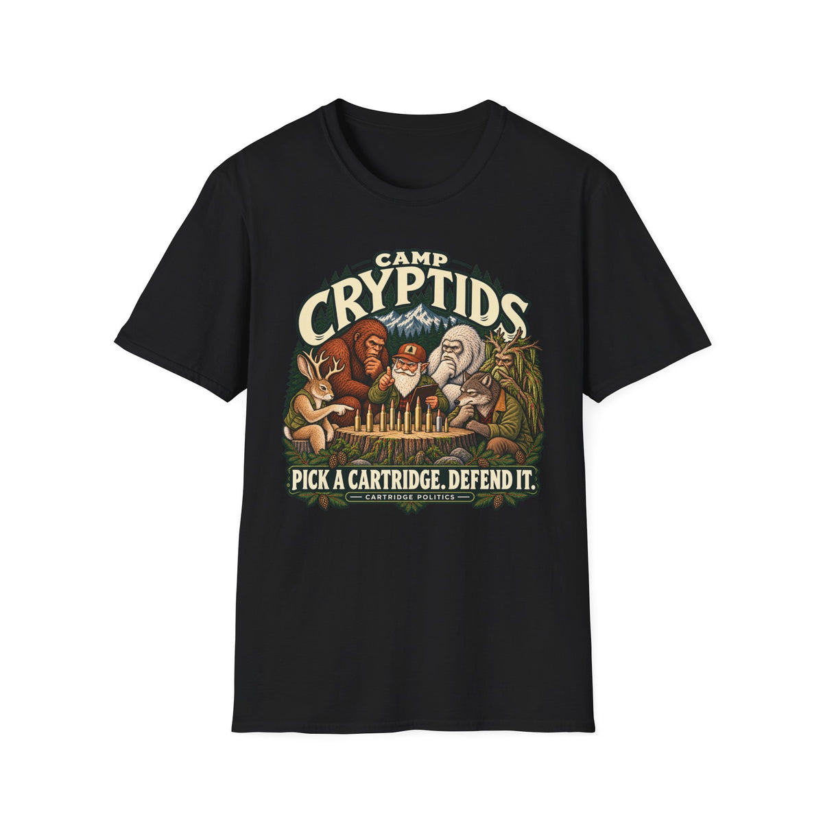 Camp Cryptids Pick a Cartridge. Defend It T-shirt