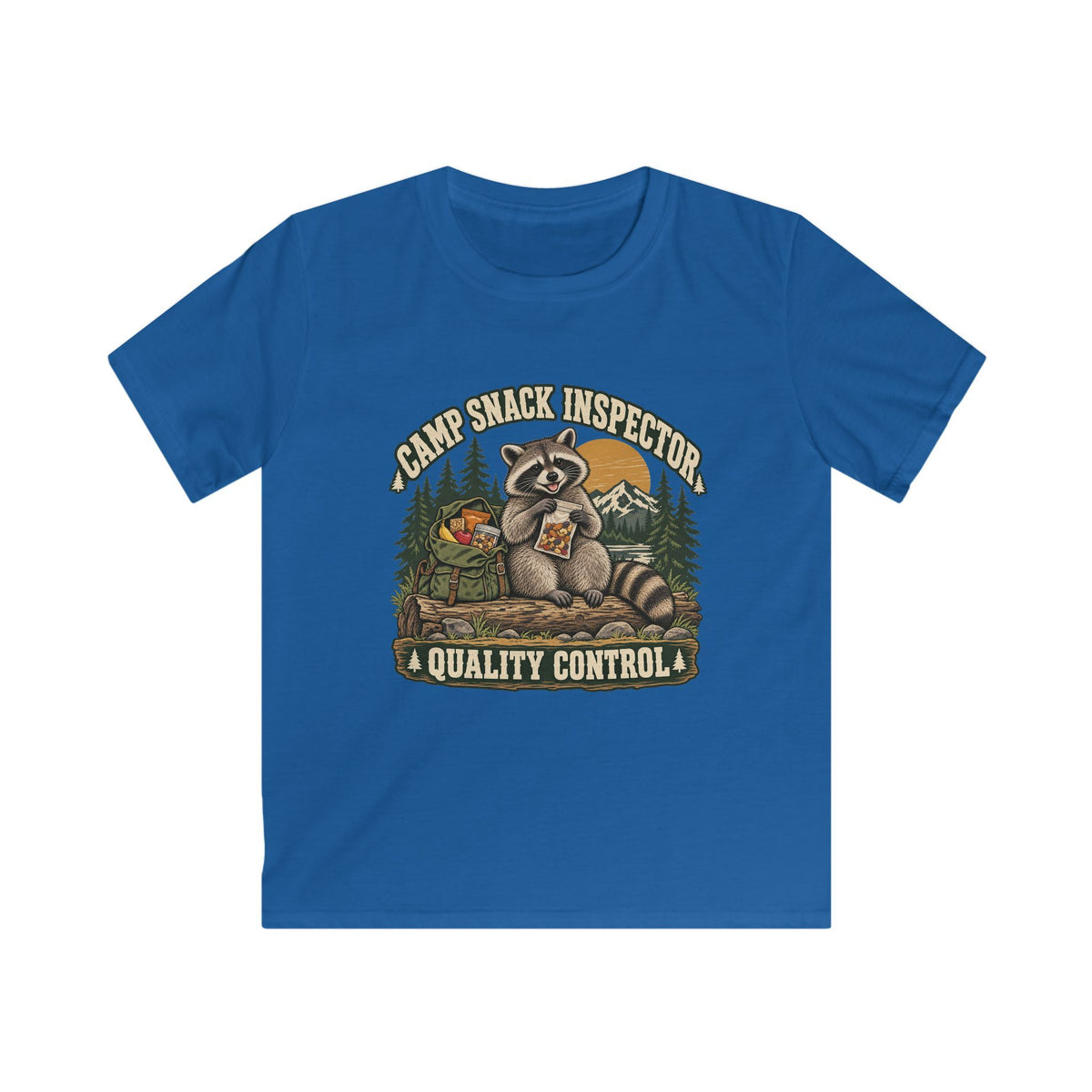 Kids Camp Snack Inspector Raccoon T-shirt
