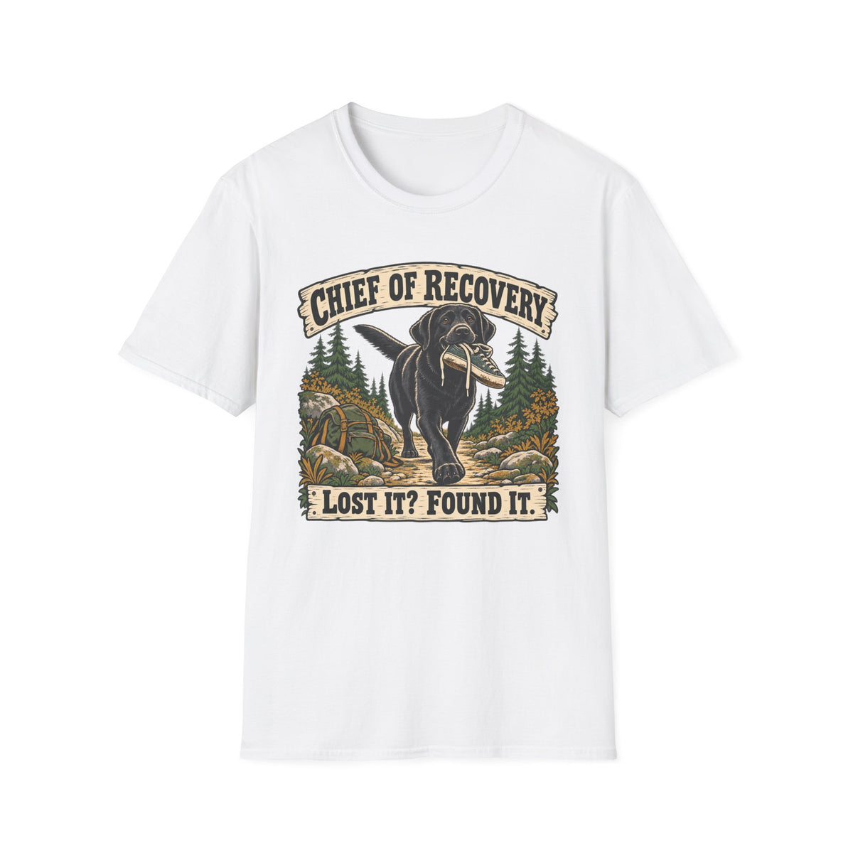Black Lab Chief of Recovery Found It T-shirt