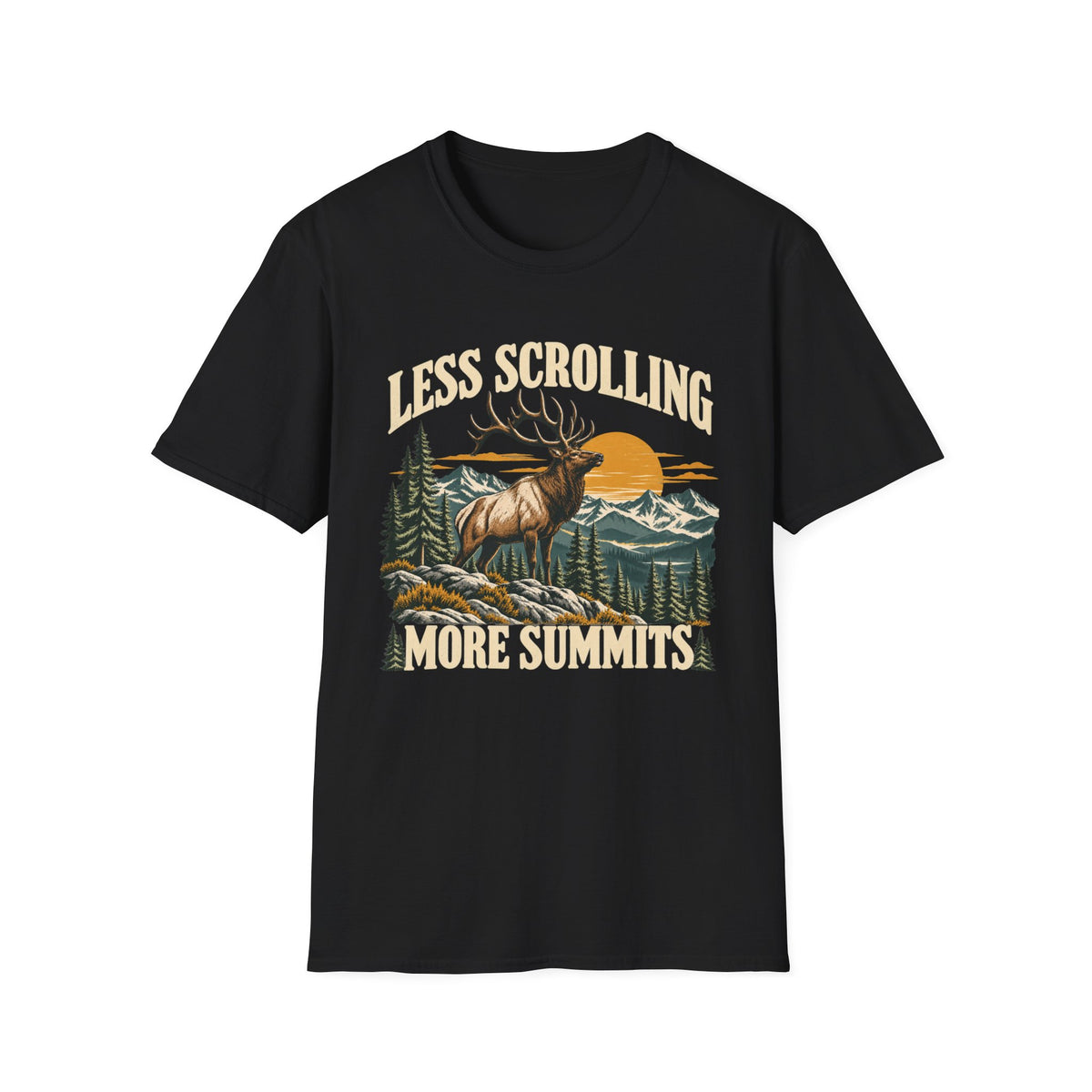 Less Scrolling More Summits Elk T-shirt