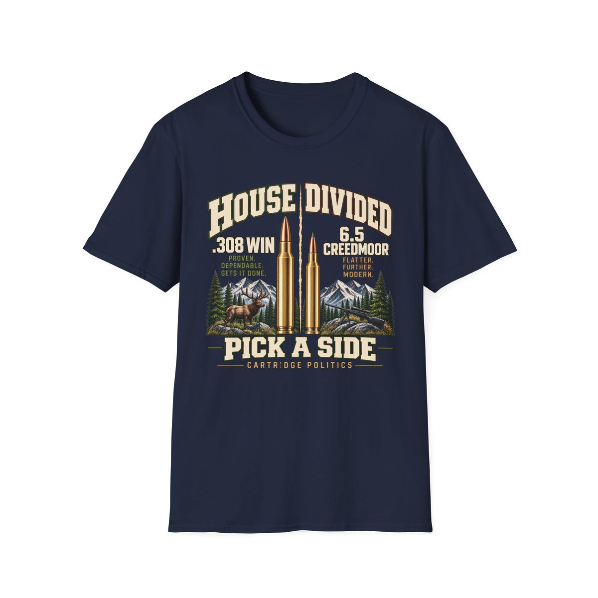 House Divided .308 VS 6.5 Creedmoor T-shirt