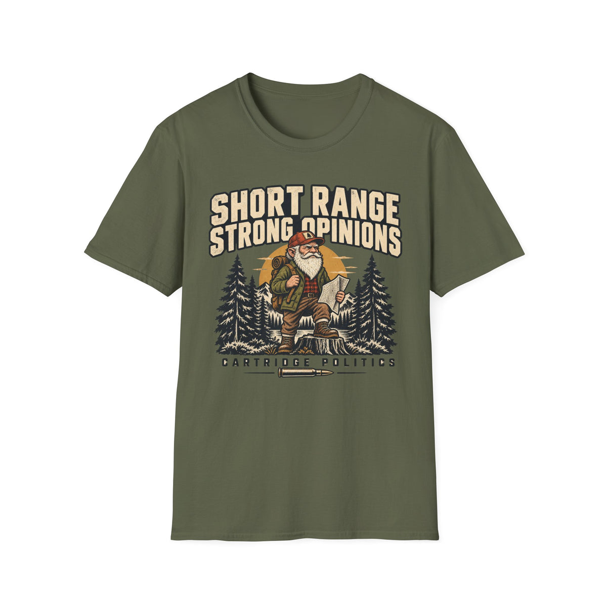 Gnome Short Range Strong Opinions T-shirt