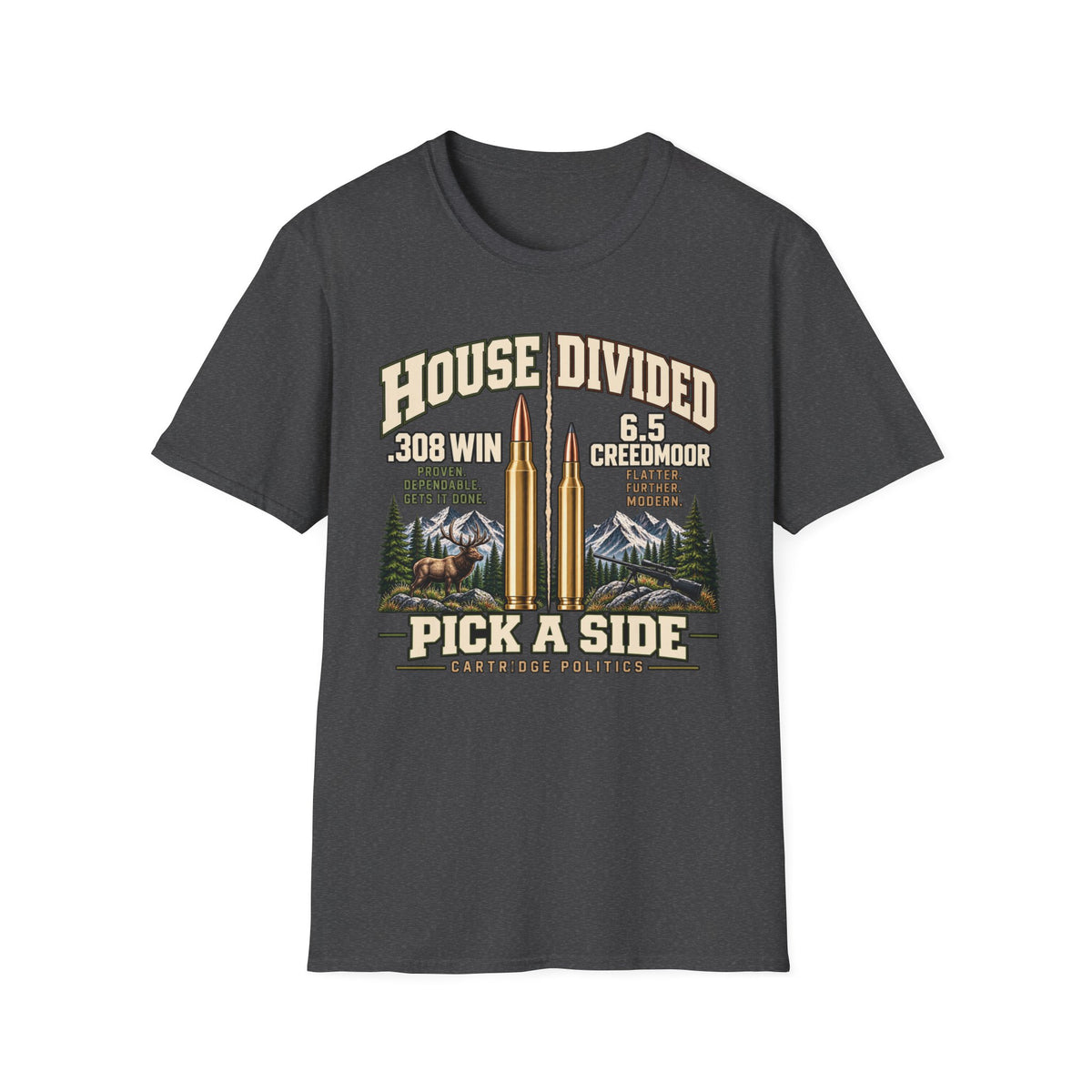 House Divided .308 VS 6.5 Creedmoor T-shirt