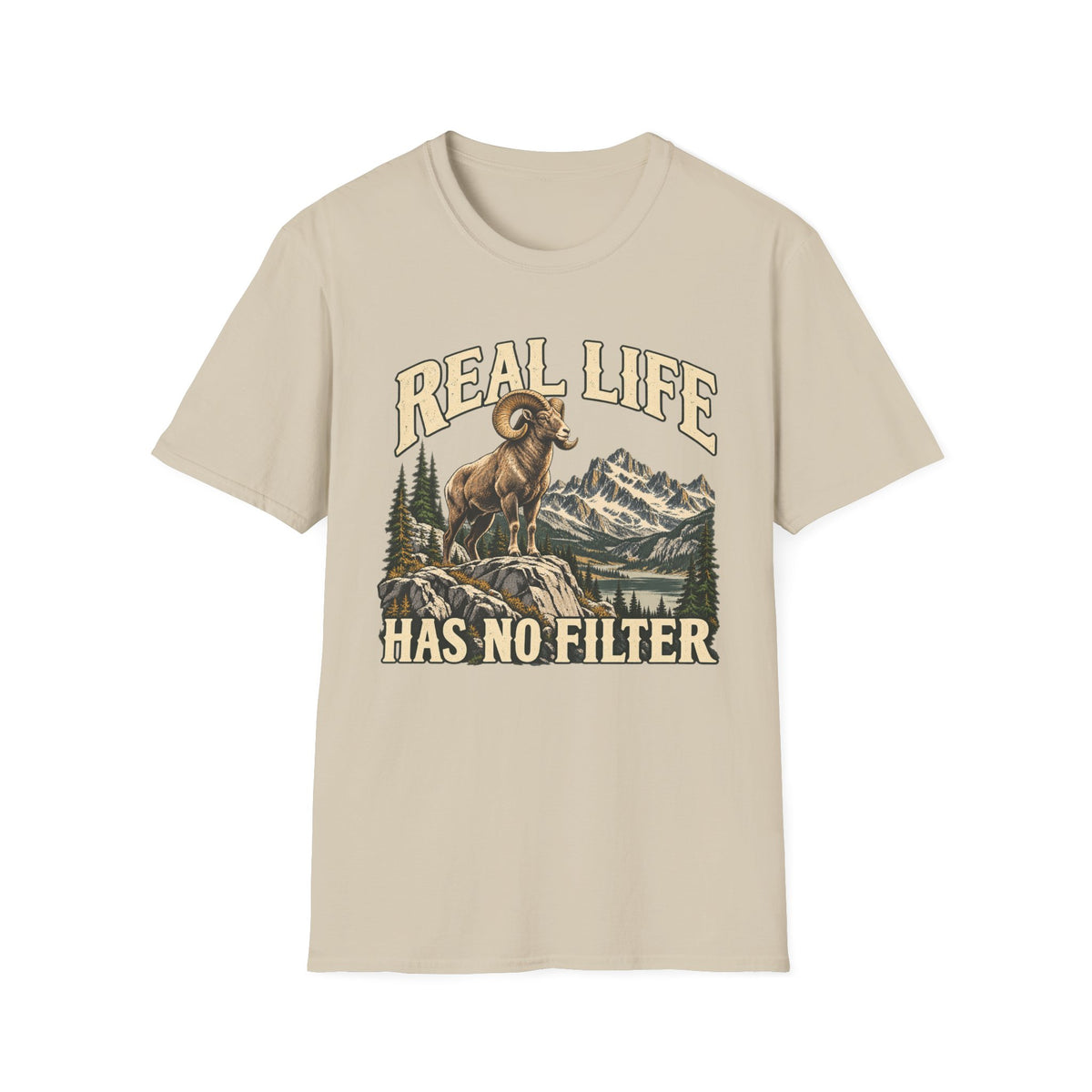 Real Life Has No Filter Big Horn Sheep T-shirt