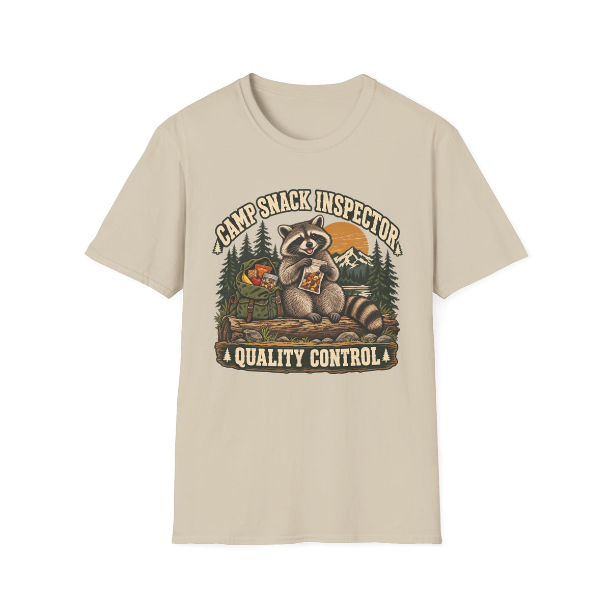 Camp Snack Inspector Raccoon T-shirt
