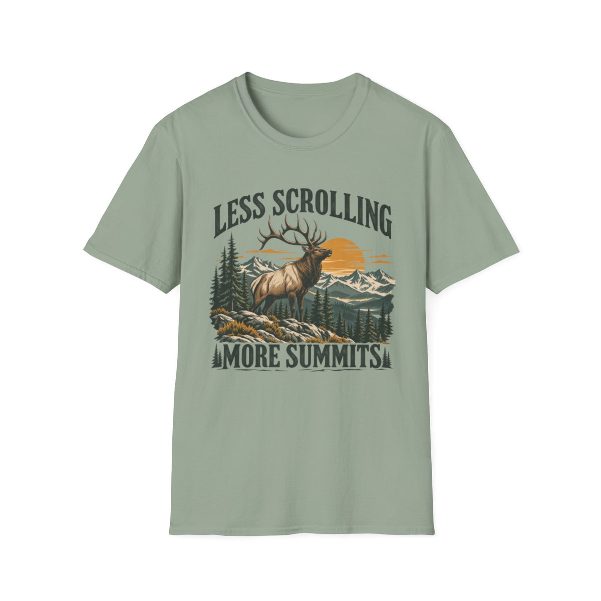Less Scrolling More Summits Elk T-shirt