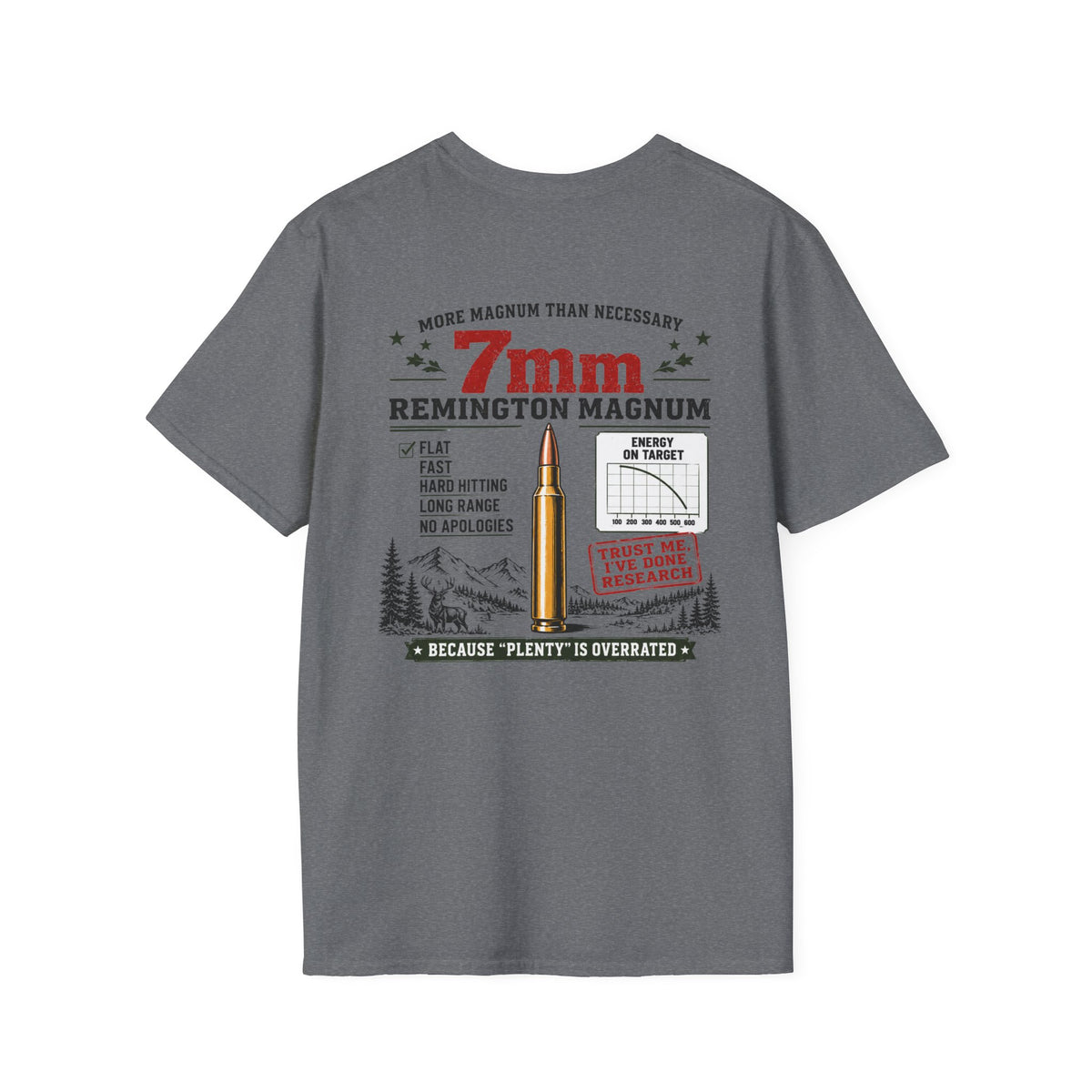 Team 7mm Remington Magnum Detailed T-shirt