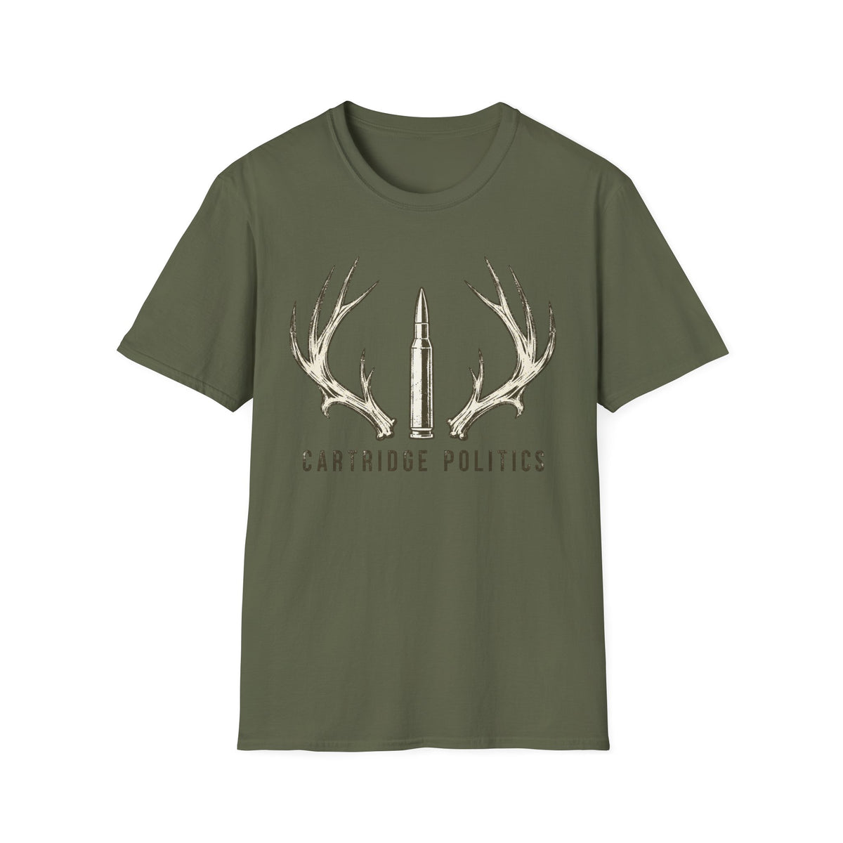 Cartridge Politics Antlers and Cartridge T-shirt