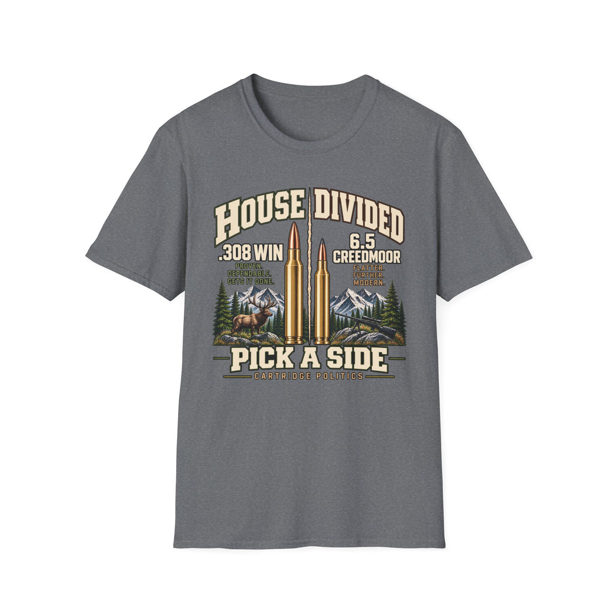 House Divided .308 VS 6.5 Creedmoor T-shirt