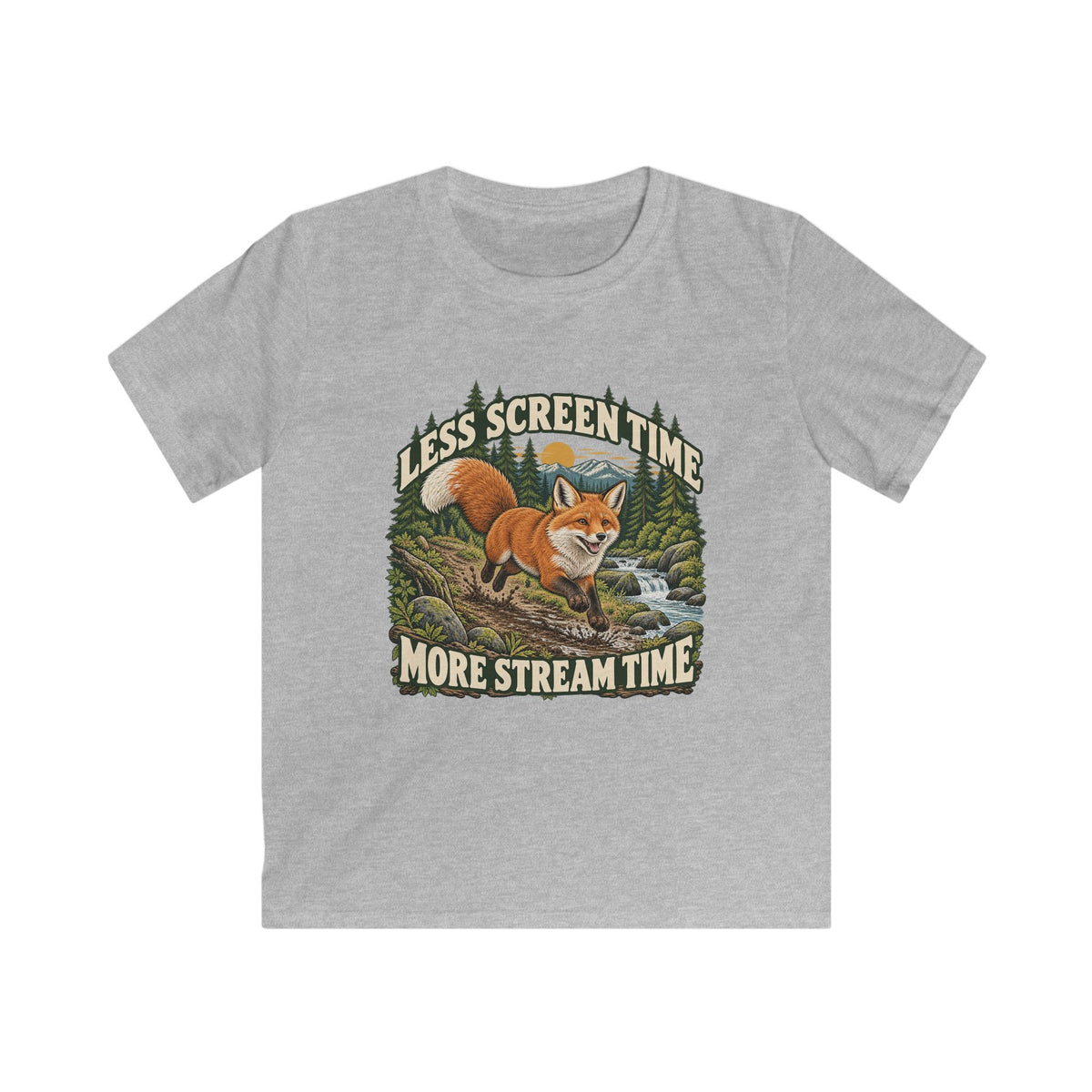 Kids Less Screen Time More Stream Time Fox T-shirt