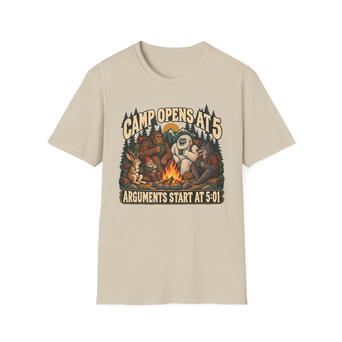 Kids Camp Cryptid Open At 5 T-shirt