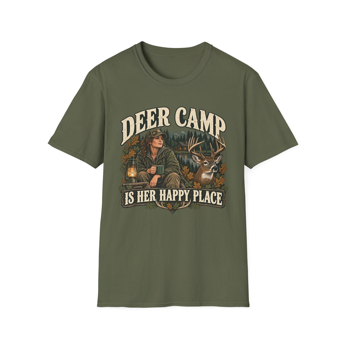 Deer Camp Is Her Happy Place T-shirt