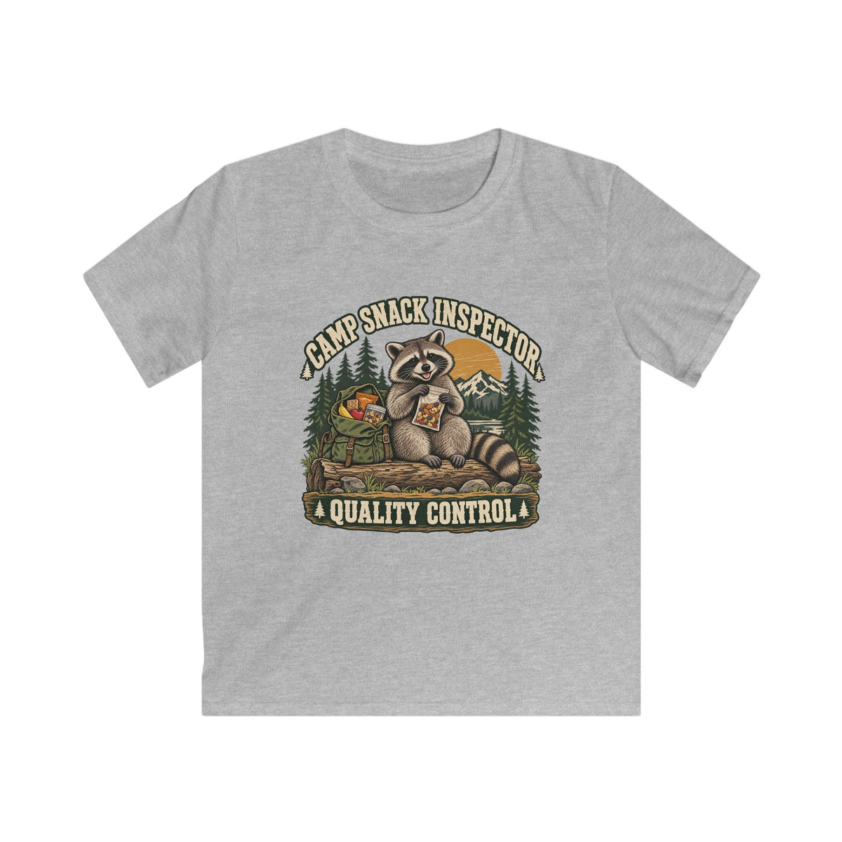 Kids Camp Snack Inspector Raccoon T-shirt