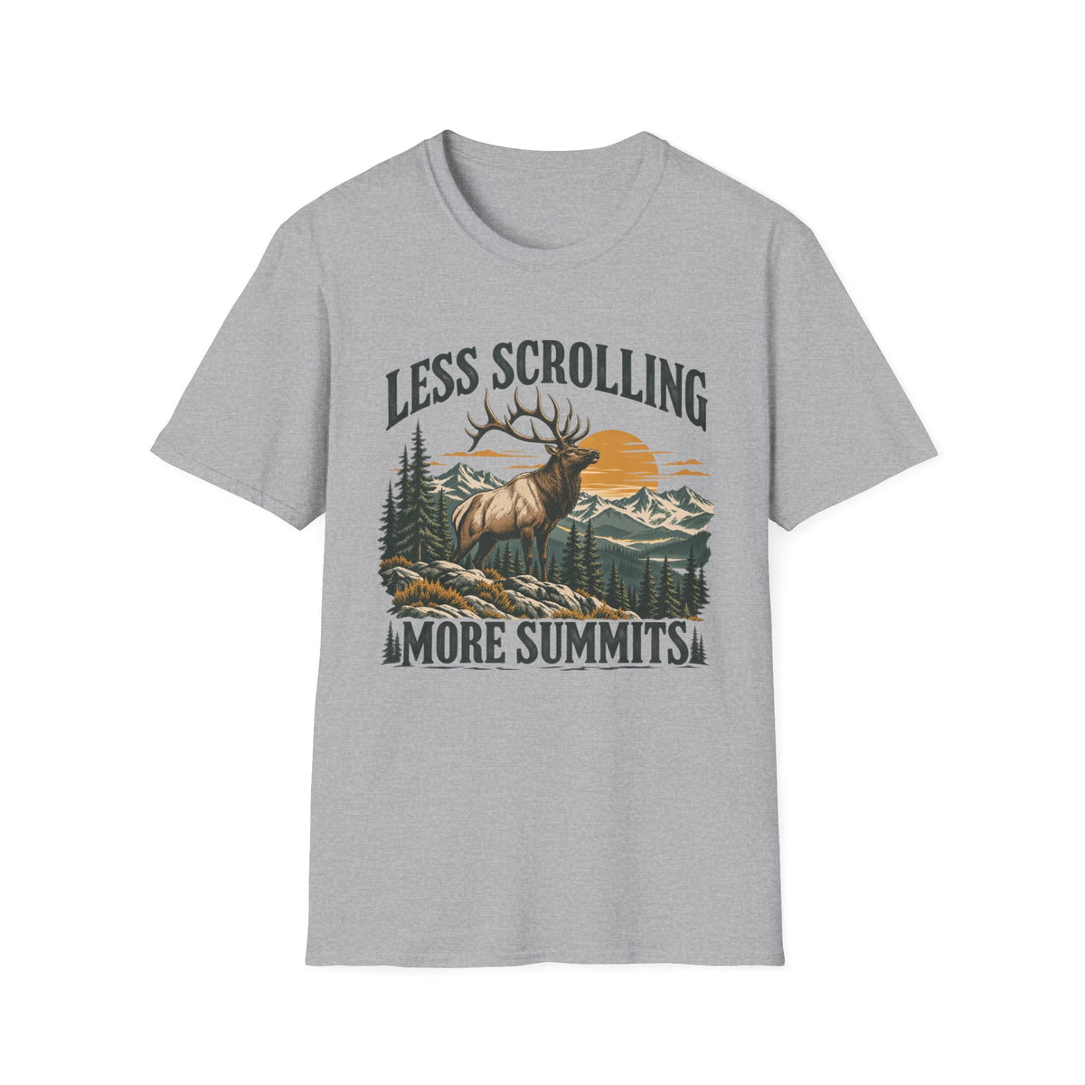 Less Scrolling More Summits Elk T-shirt