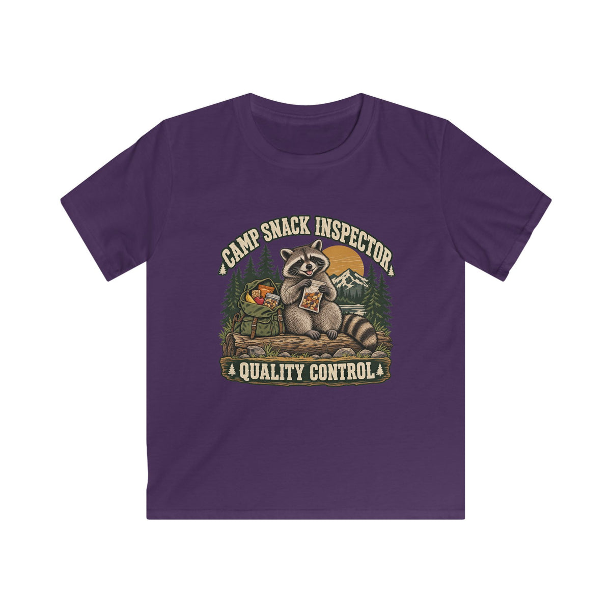 Kids Camp Snack Inspector Raccoon T-shirt