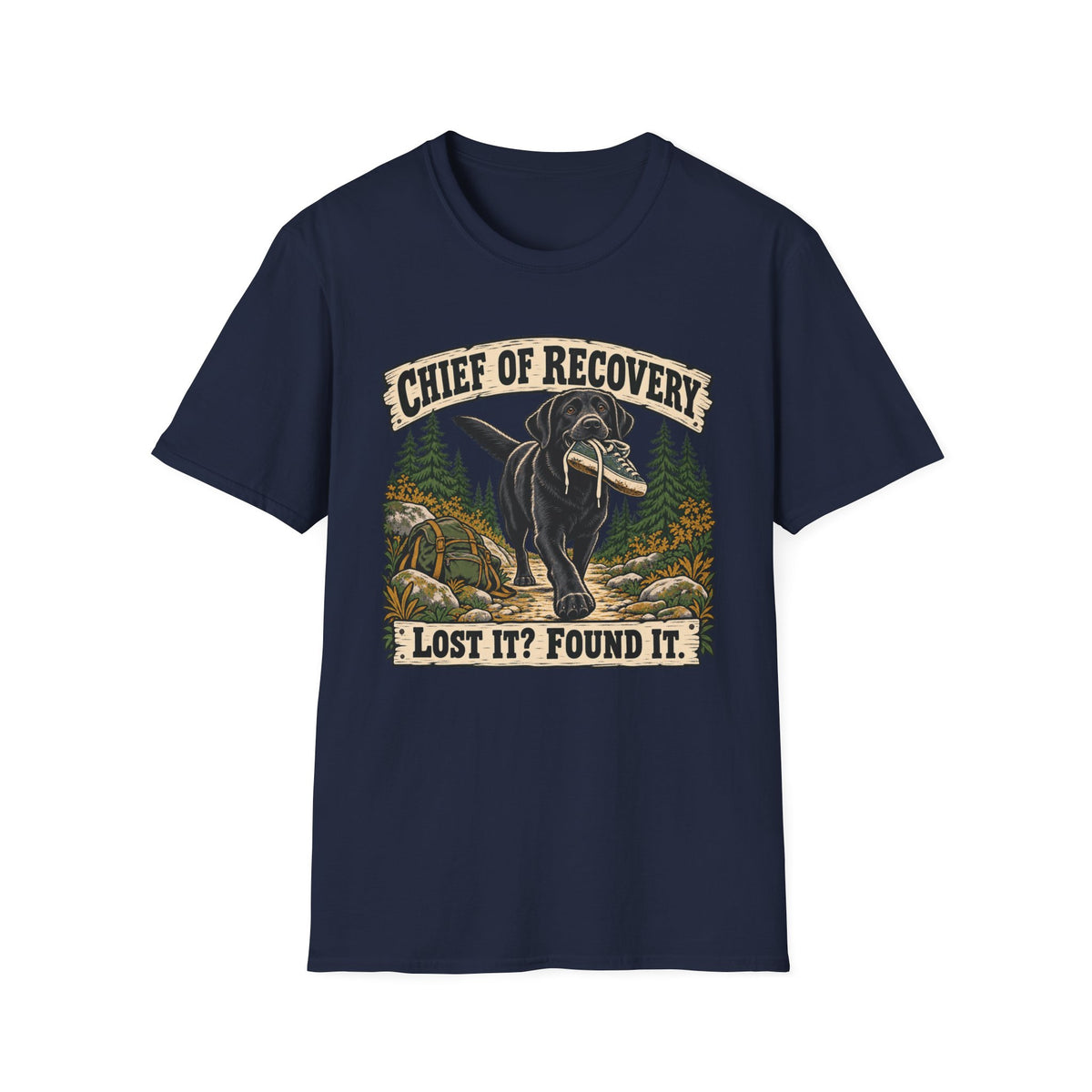Black Lab Chief of Recovery Found It T-shirt