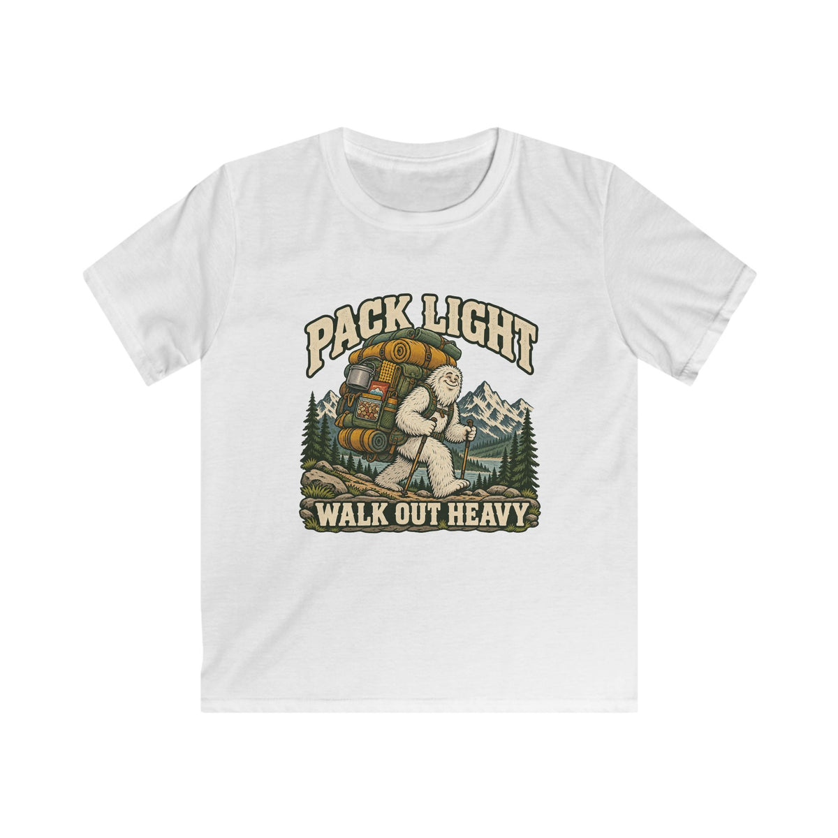 Kids Pack Light Walk Out Heavy Yeti T-shirt