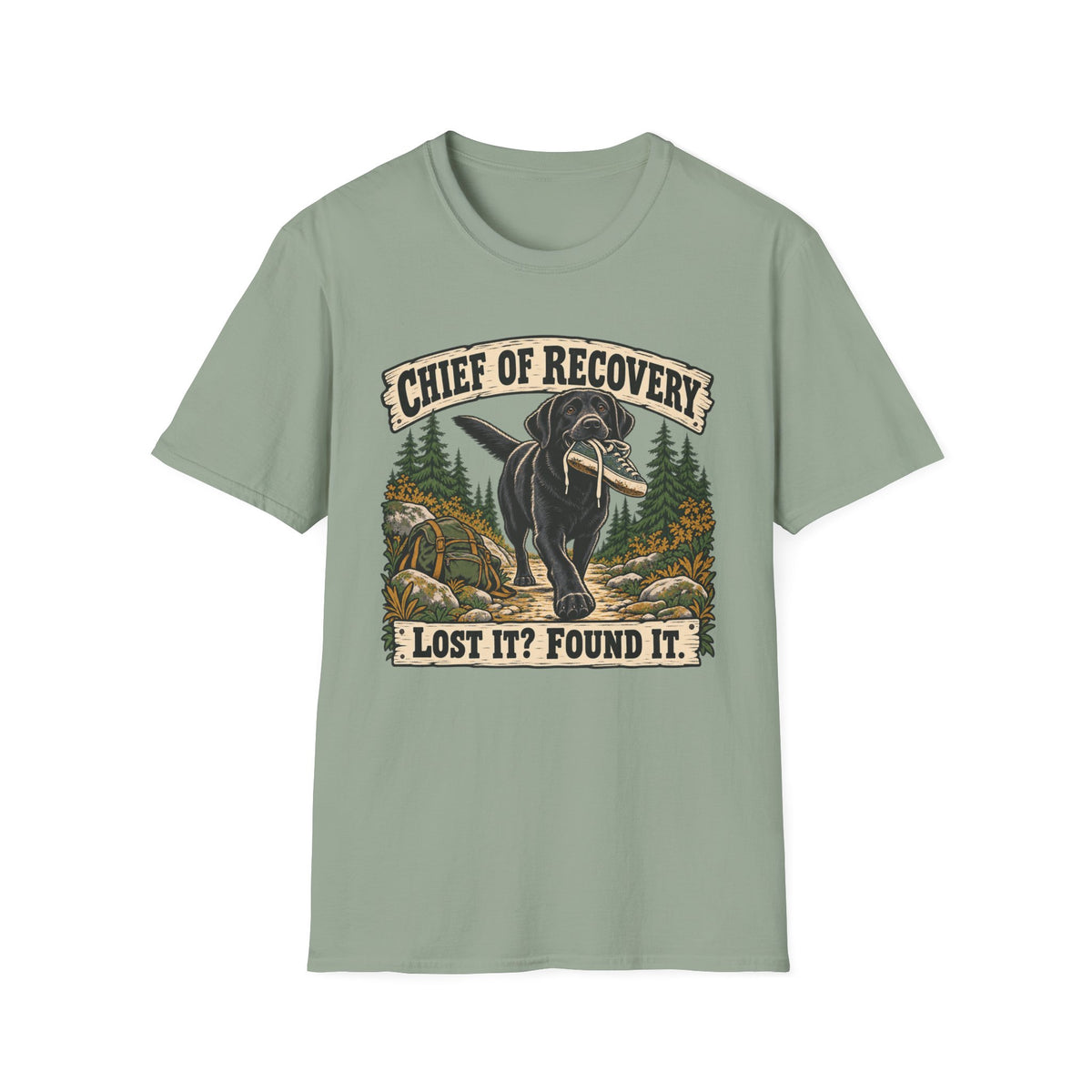 Black Lab Chief of Recovery Found It T-shirt