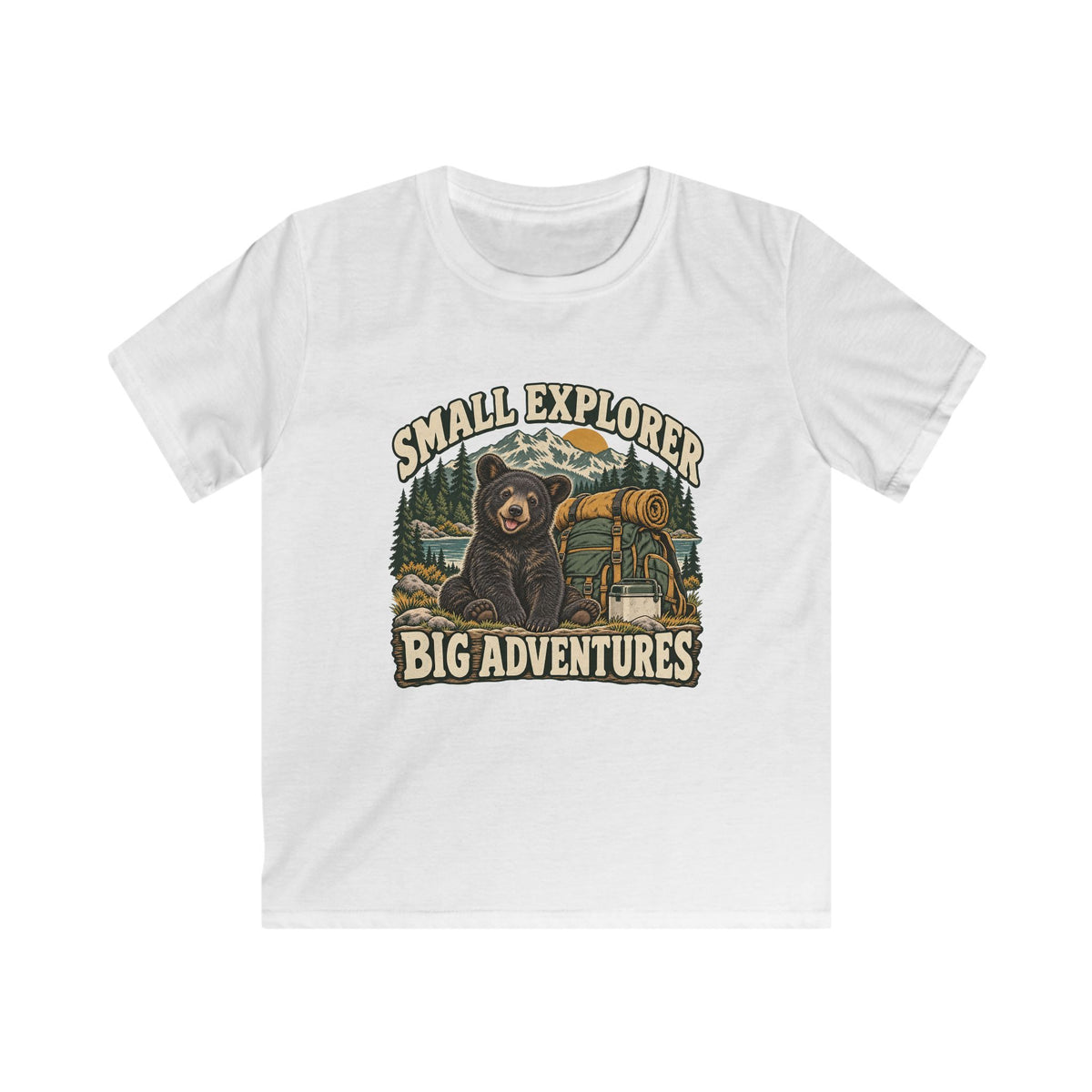 Kids Small Explorer Big Adventures Bear T-shirt
