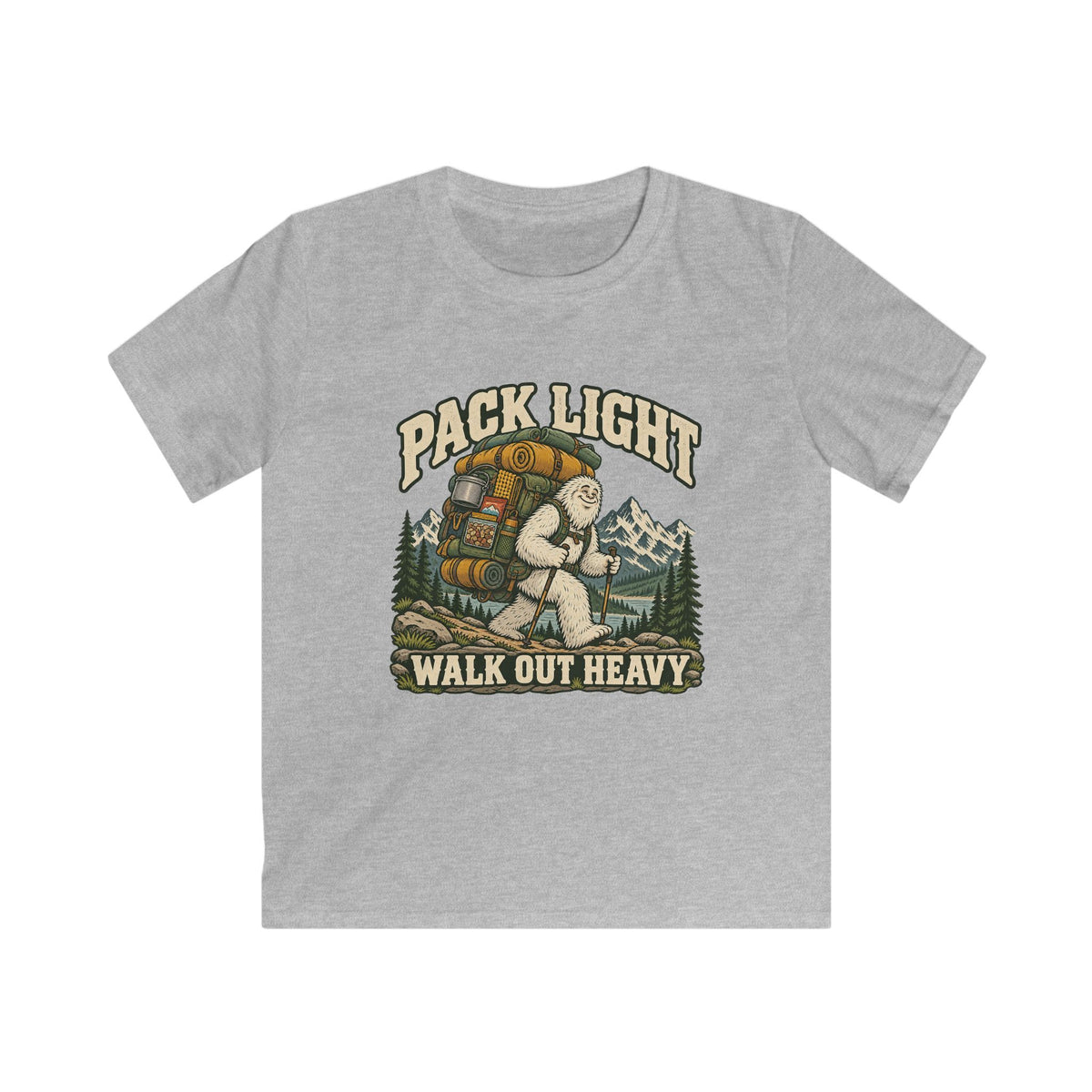 Kids Pack Light Walk Out Heavy Yeti T-shirt