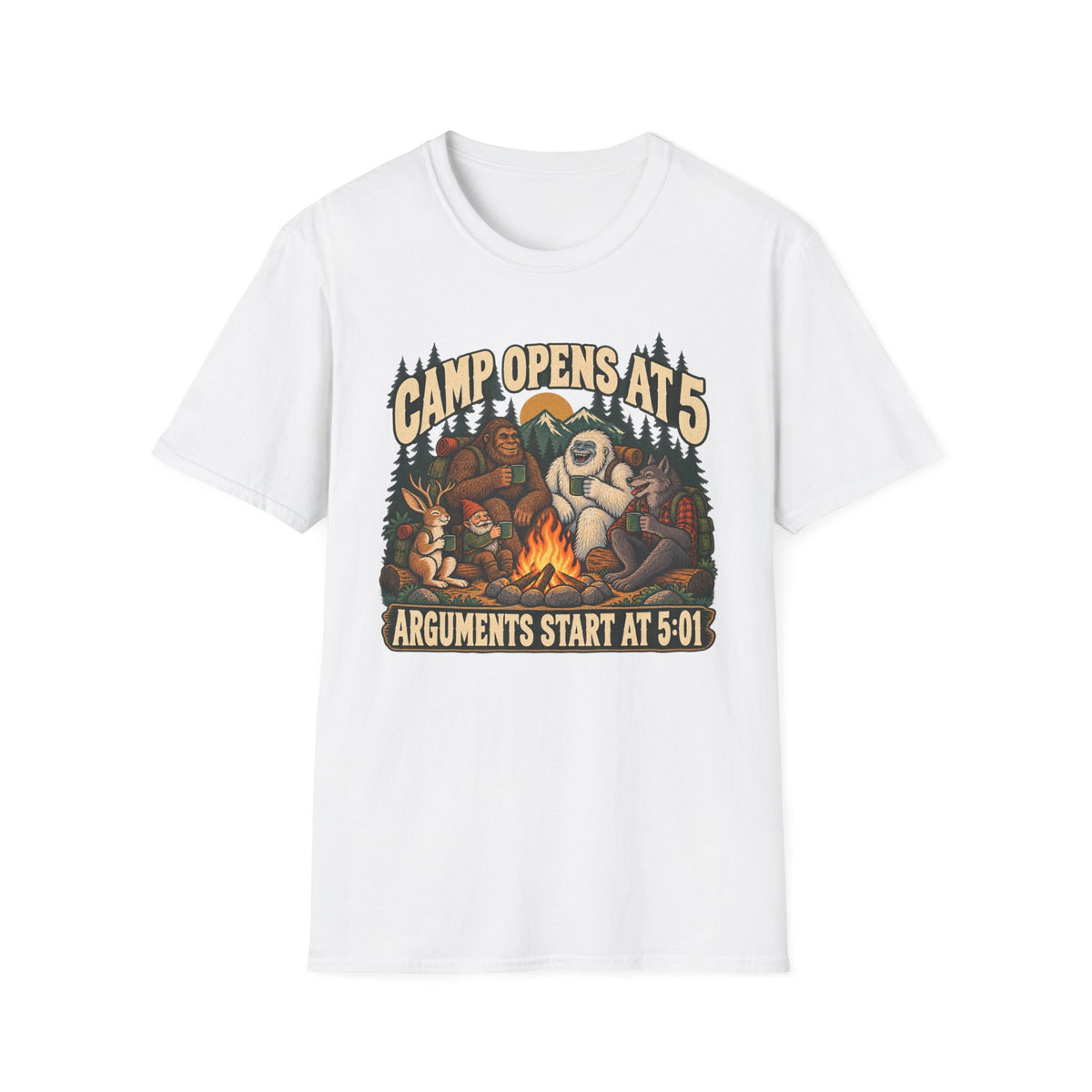 Kids Camp Cryptid Open At 5 T-shirt