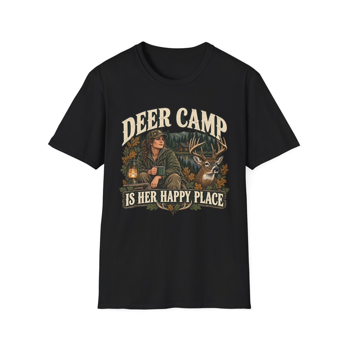 Deer Camp Is Her Happy Place T-shirt
