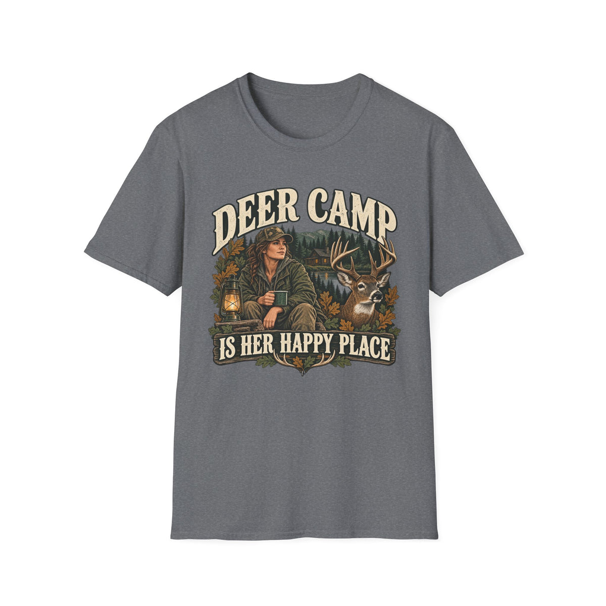 Deer Camp Is Her Happy Place T-shirt