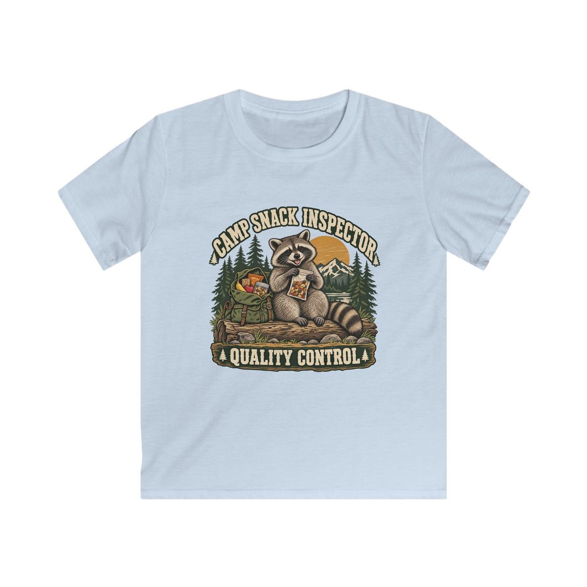 Kids Camp Snack Inspector Raccoon T-shirt