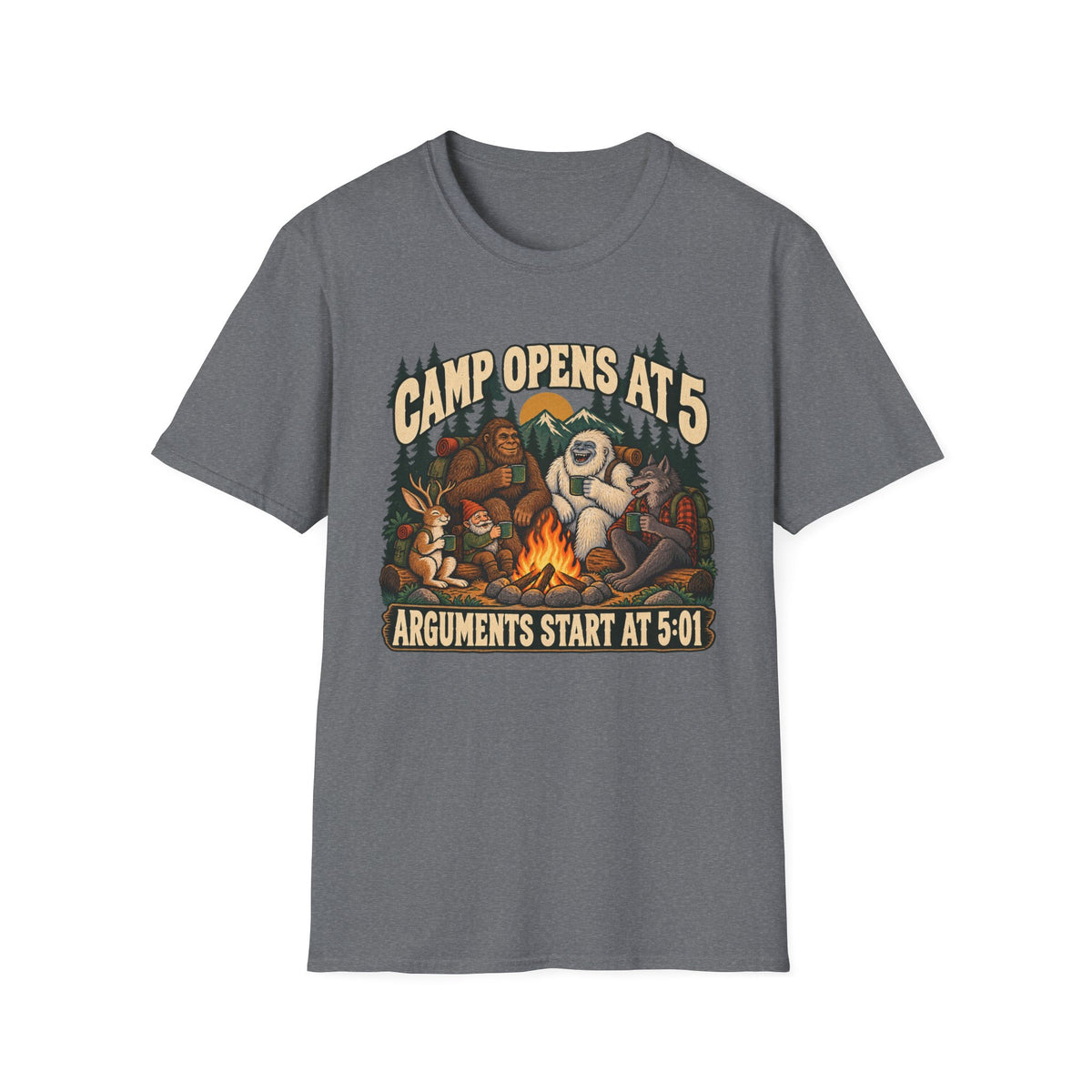Kids Camp Cryptid Open At 5 T-shirt