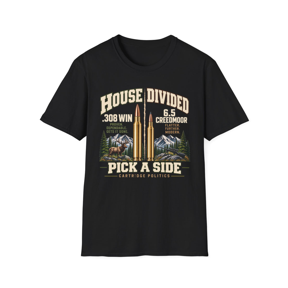 House Divided .308 VS 6.5 Creedmoor T-shirt