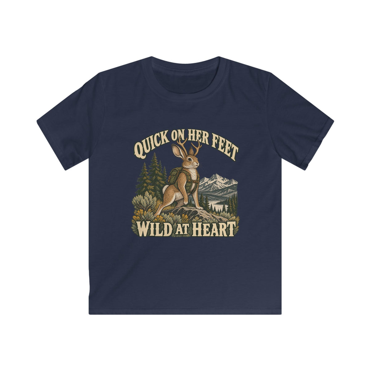 Kids Quick on Her Feet Wild At Heart Jackalope T-shirt