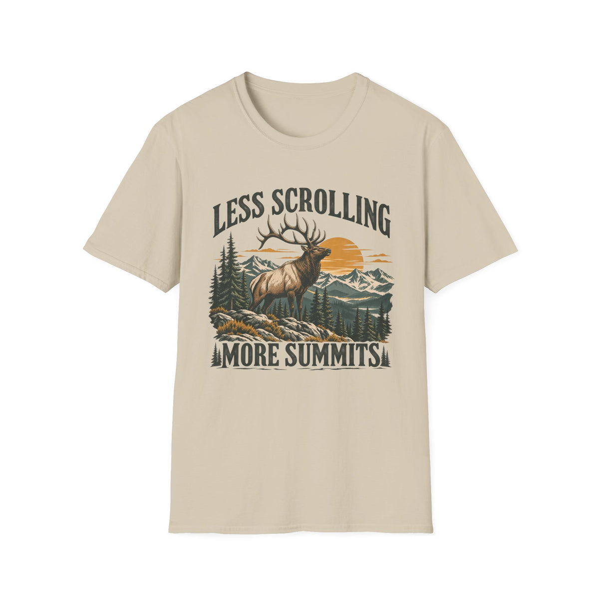 Less Scrolling More Summits Elk T-shirt