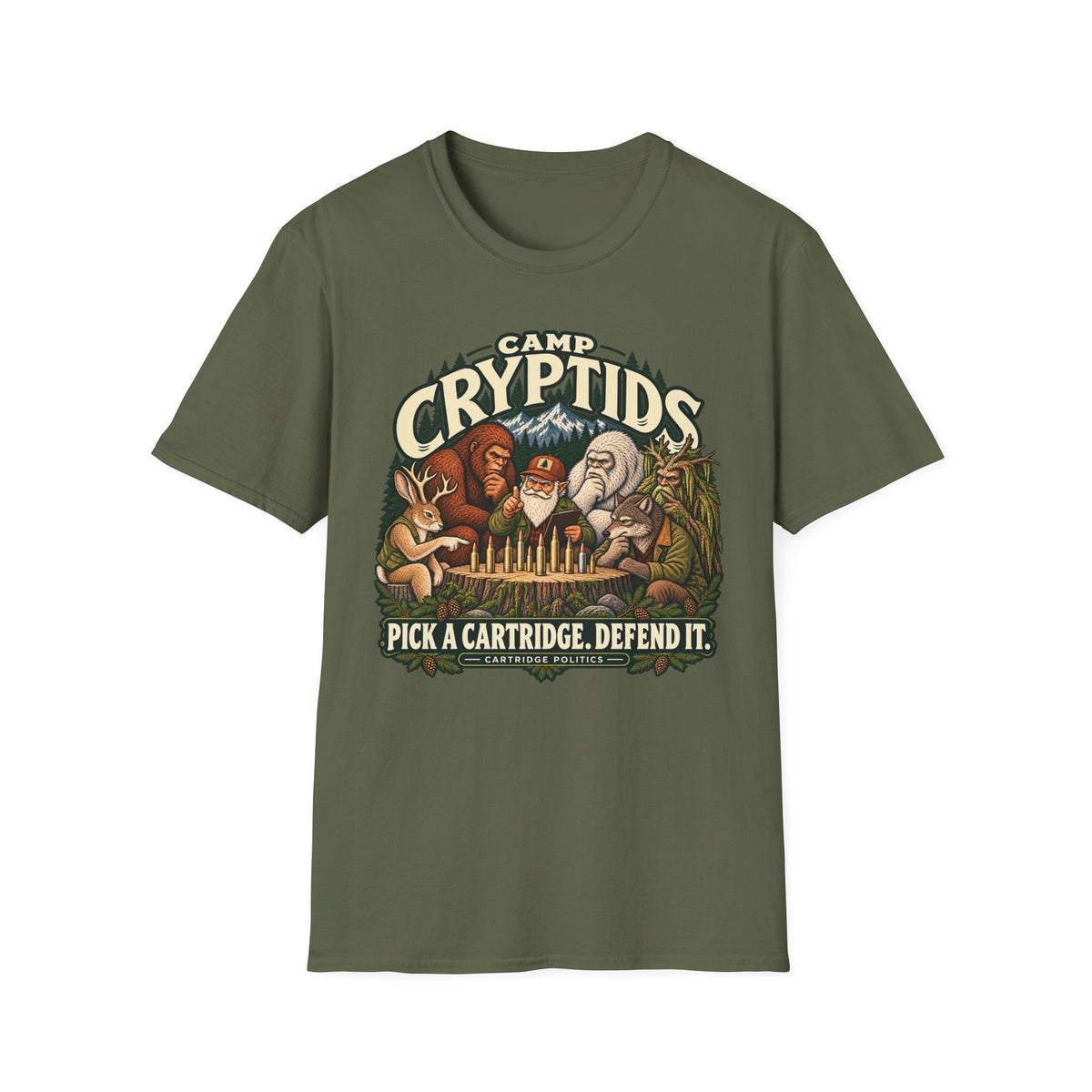 Camp Cryptids Pick a Cartridge. Defend It T-shirt