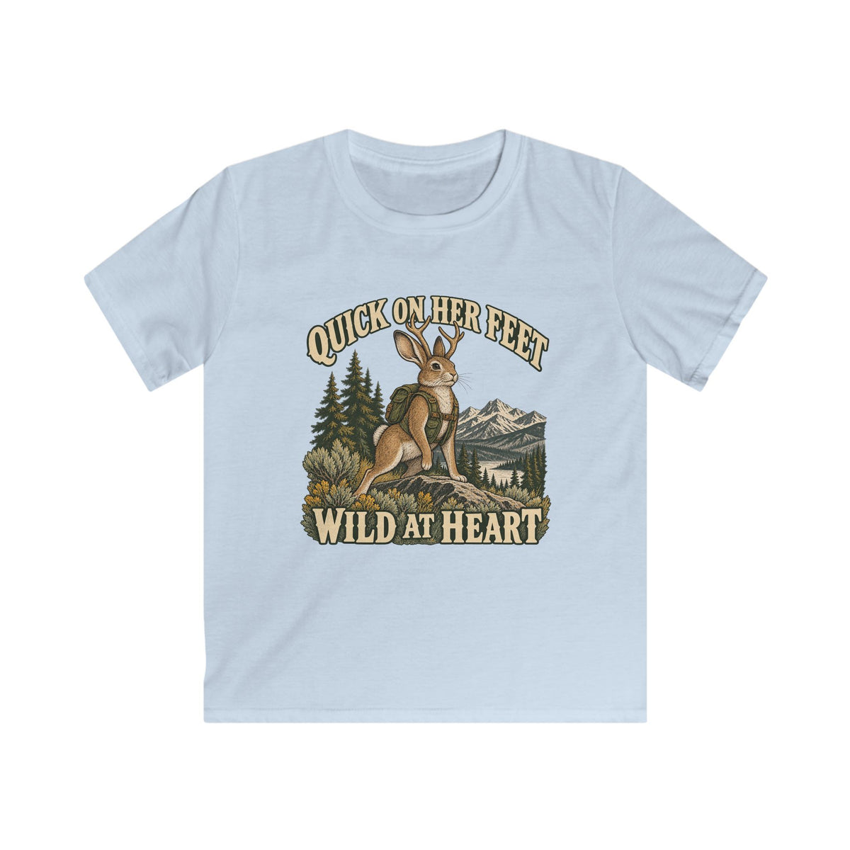 Kids Quick on Her Feet Wild At Heart Jackalope T-shirt
