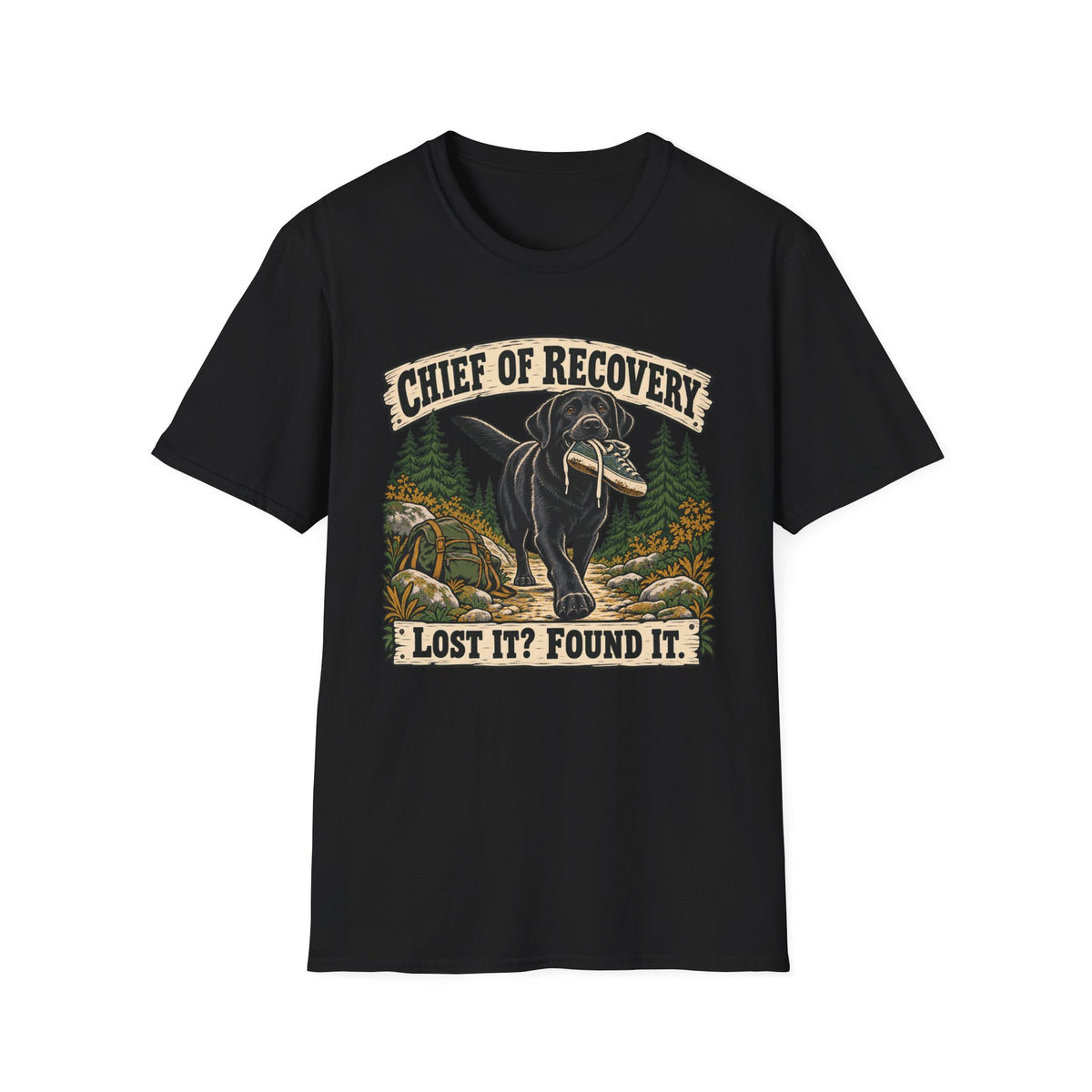 Black Lab Chief of Recovery Found It T-shirt